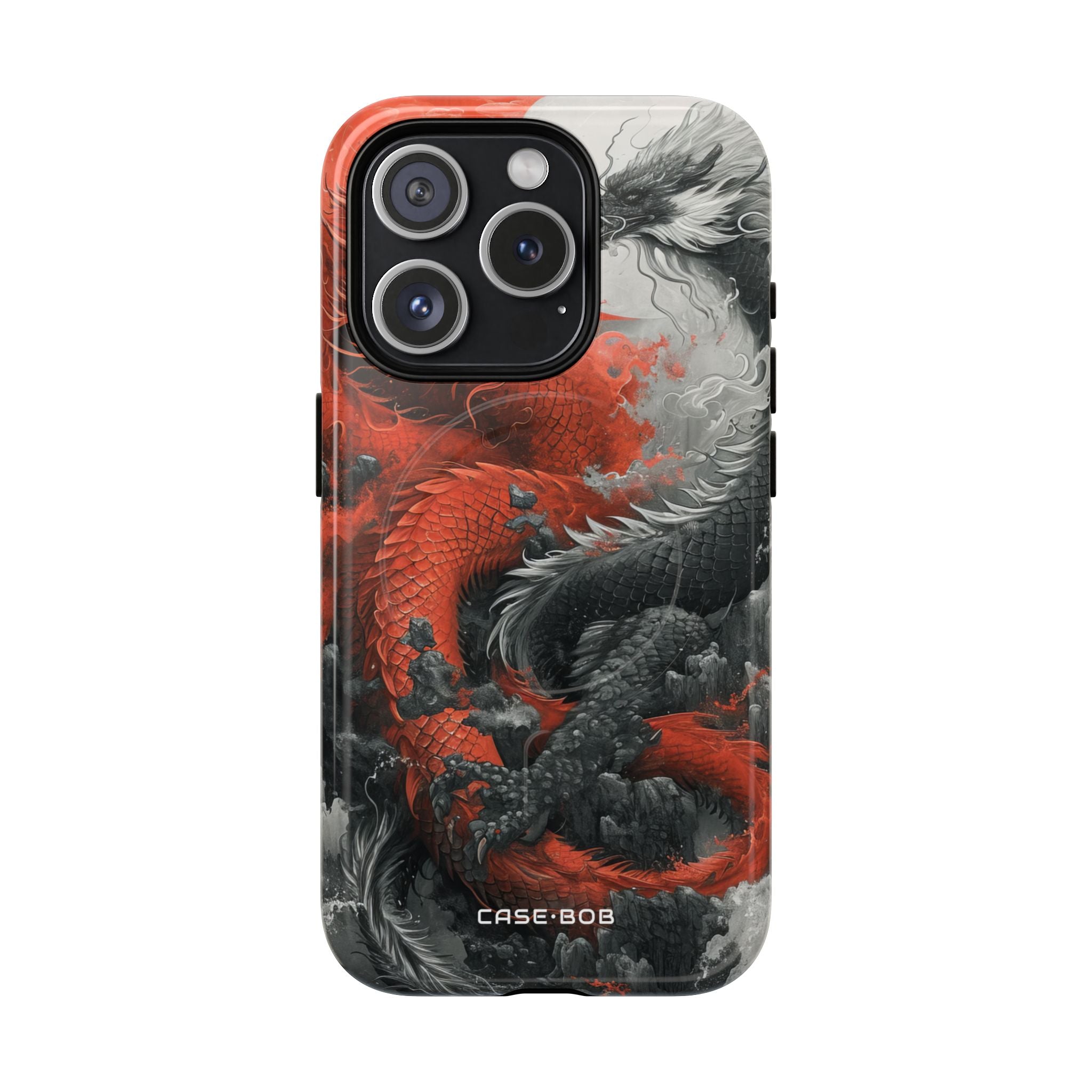Twin Dragons Crimson iPhone 15 Pro Case - Tough+