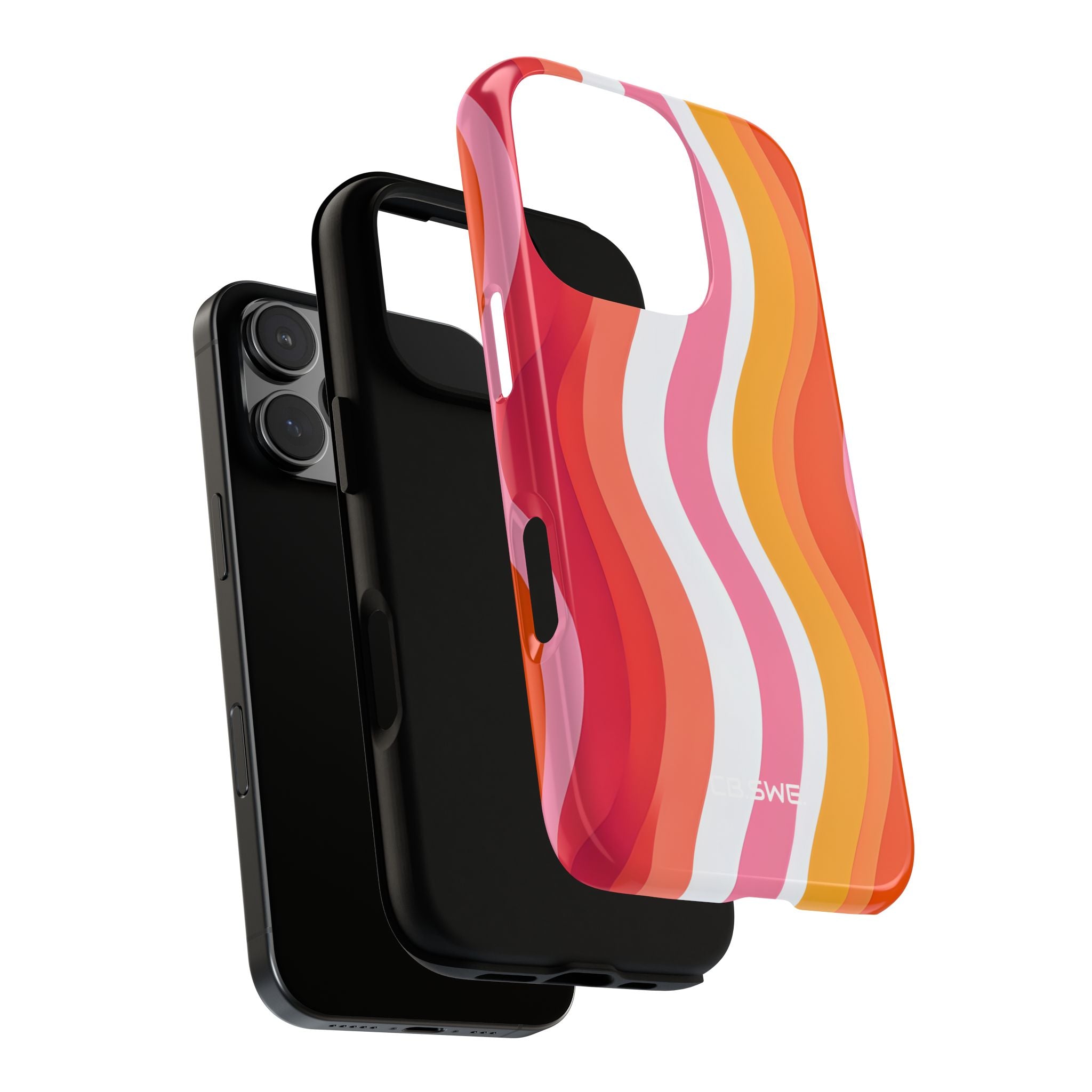 Vibrant Retro Vertical Wavy Stripes iPhone 16 - Tough