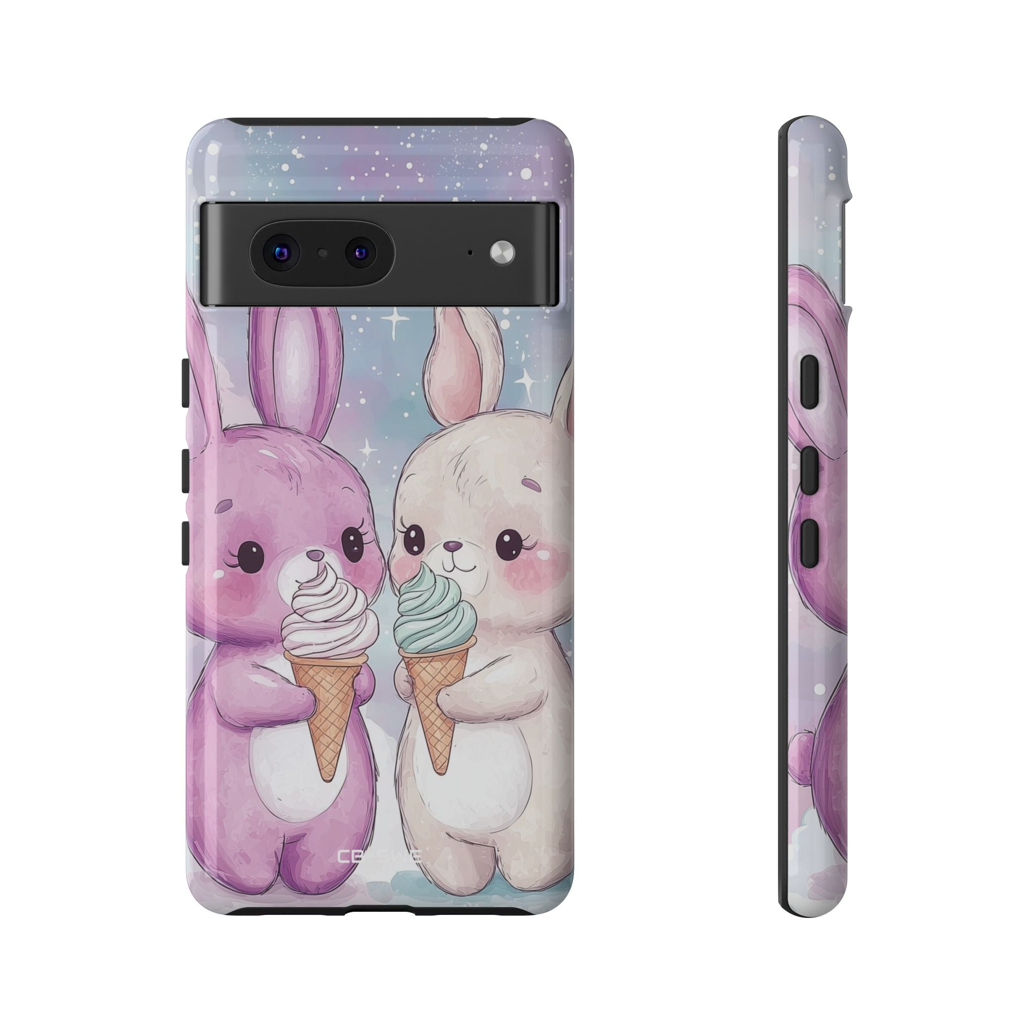 Rabbits Enjoy Ice Cream - Google Pixel Case