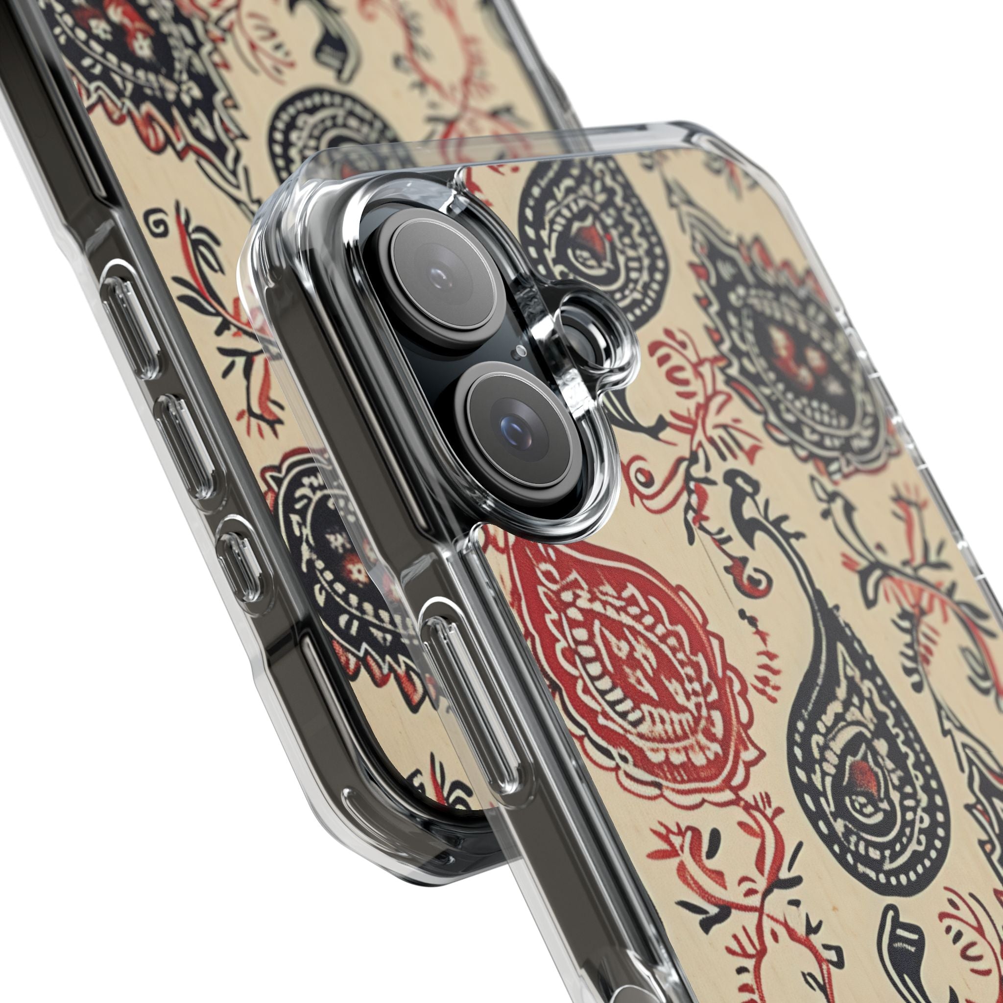 Navy Paisley Swirl iPhone 16 - Impact Clear+