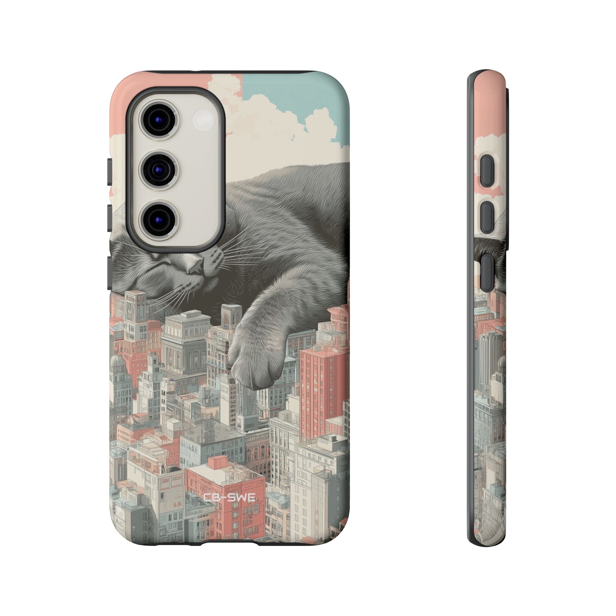 Cat Rests Over City - Samsung Case