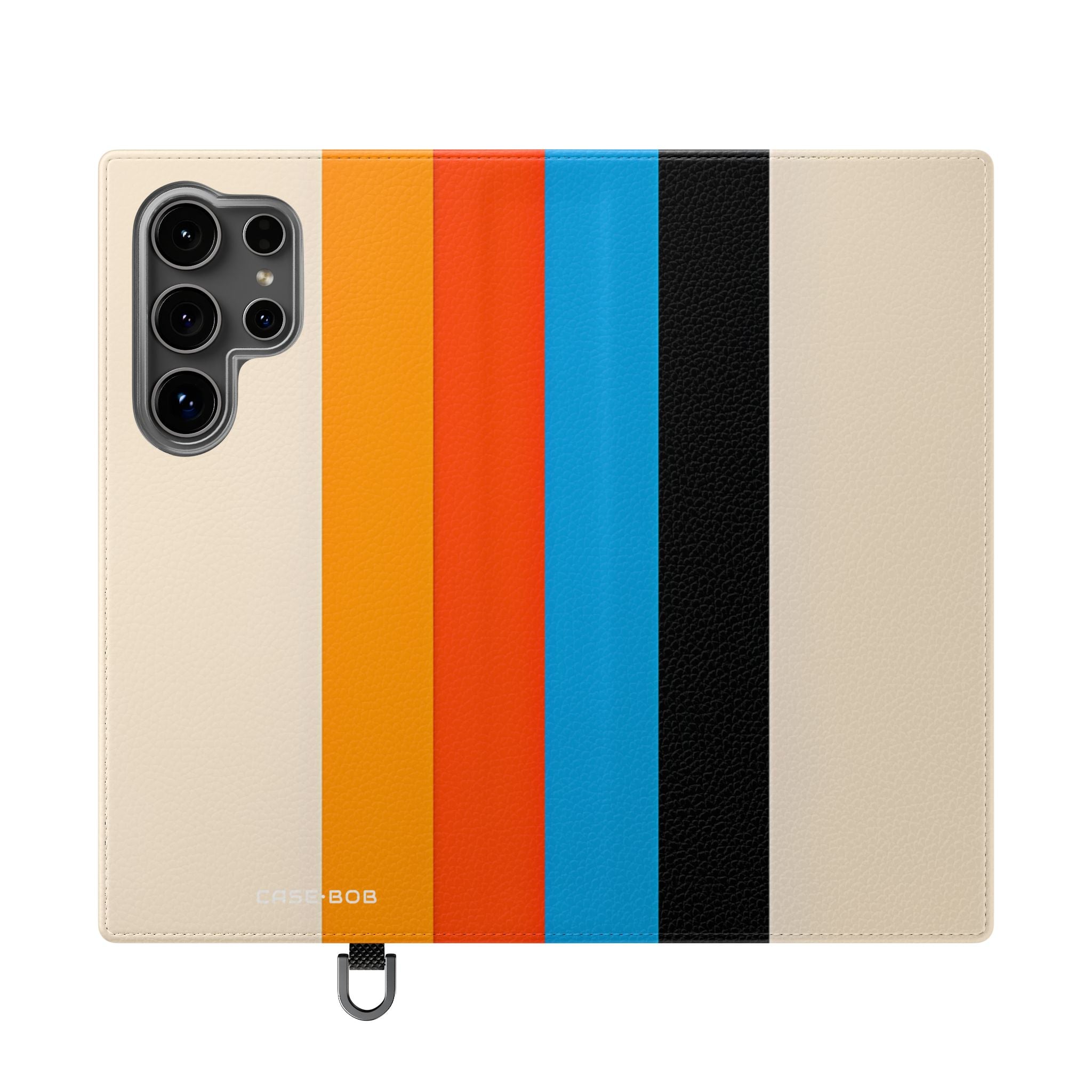 Sateenkaariraitoja beige - Samsung S24 Ultra -lompakkokotelo