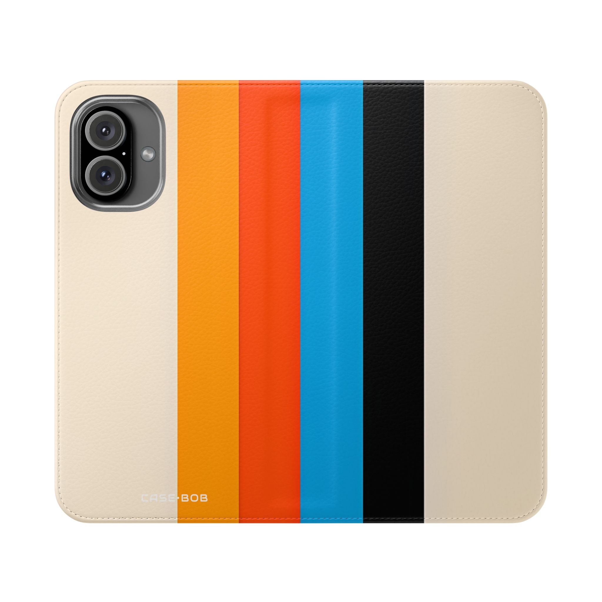 Regenboog Strepen Beige - iPhone 16 Plus Case - Portemonnee
