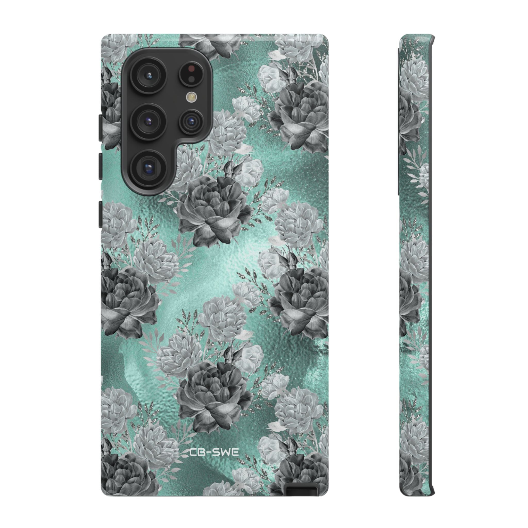 Teal Floral Elegance - Samsung Case