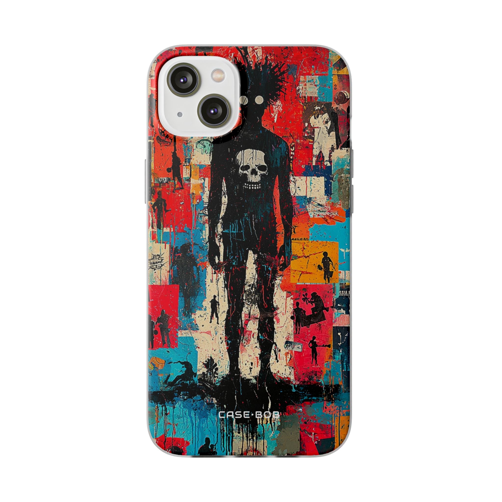 Spiky Skull Silhouette iPhone 14 Plus Case - Soft