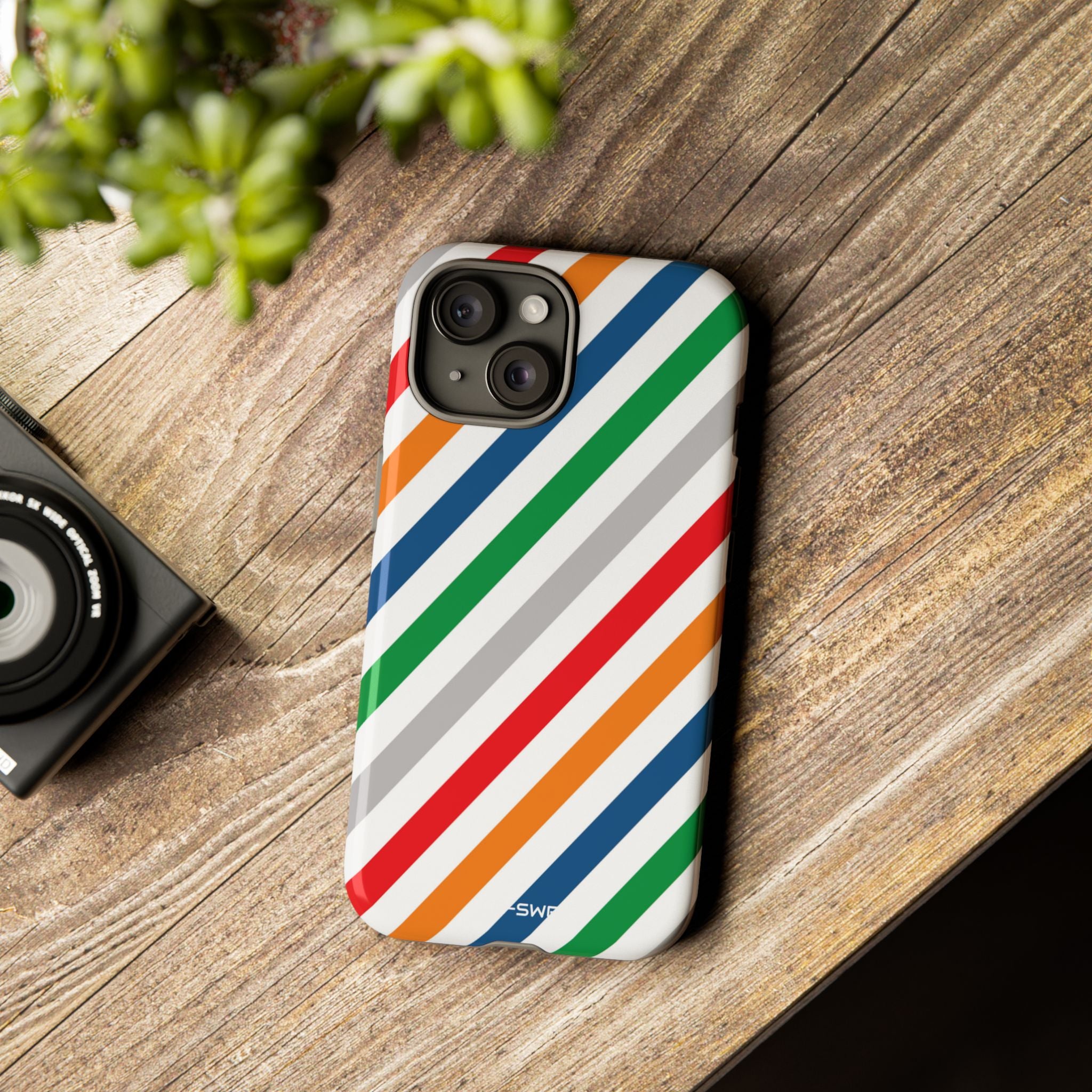 Vibrant Geometric Stripes - iPhone Case
