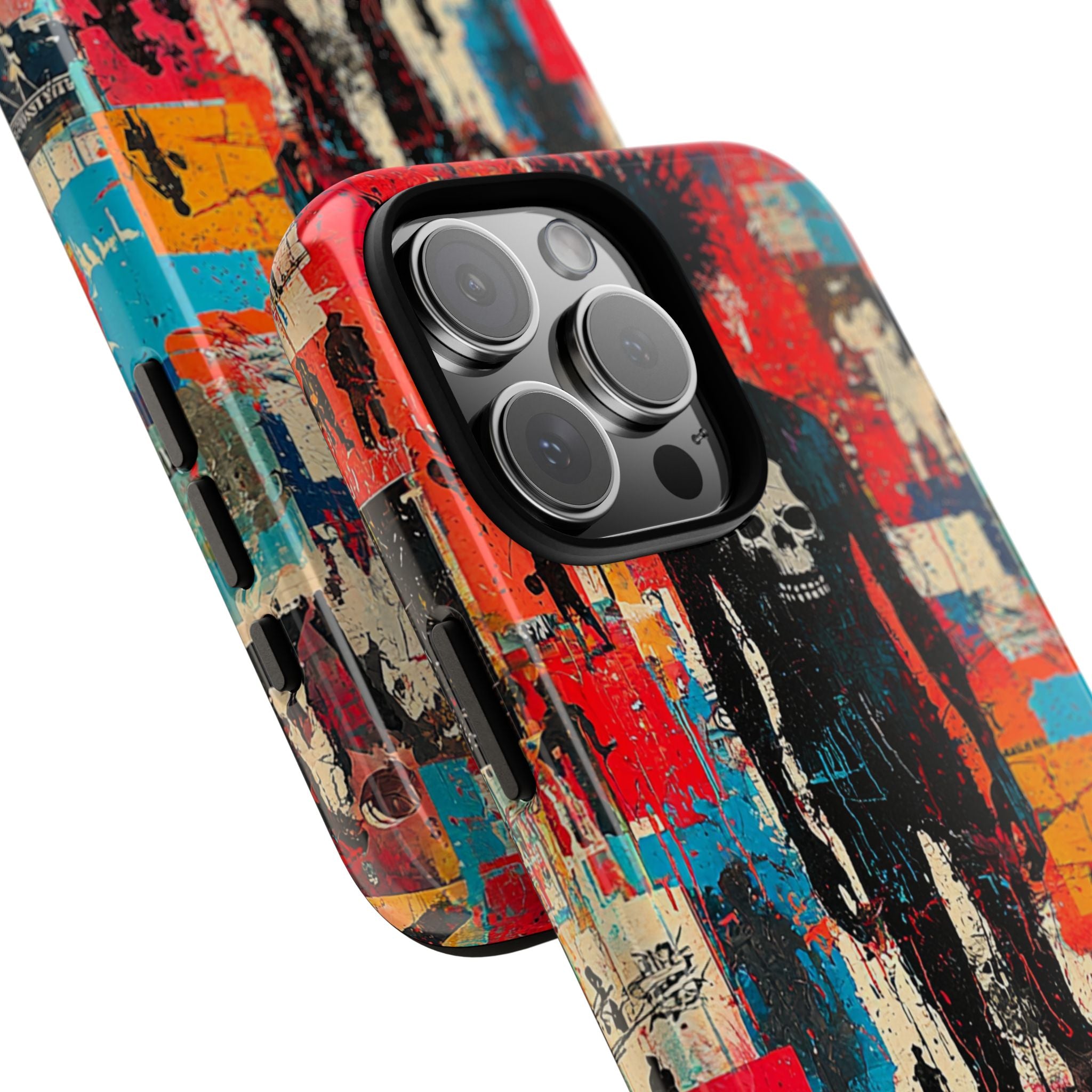 Spiky Skull Silhouette iPhone 16 Pro Max Case - Tough