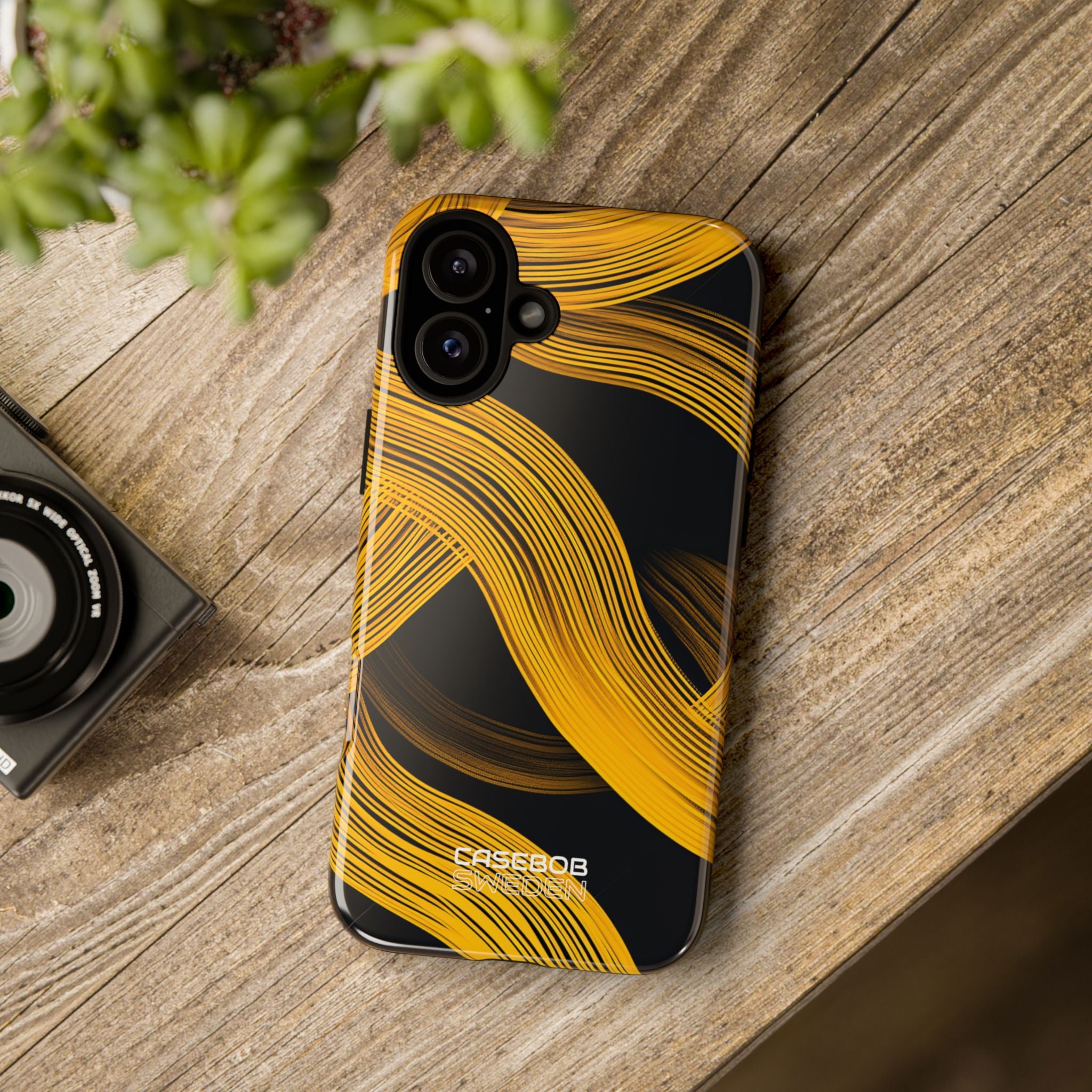 Yellow Flow Lines iPhone 16 - Tough