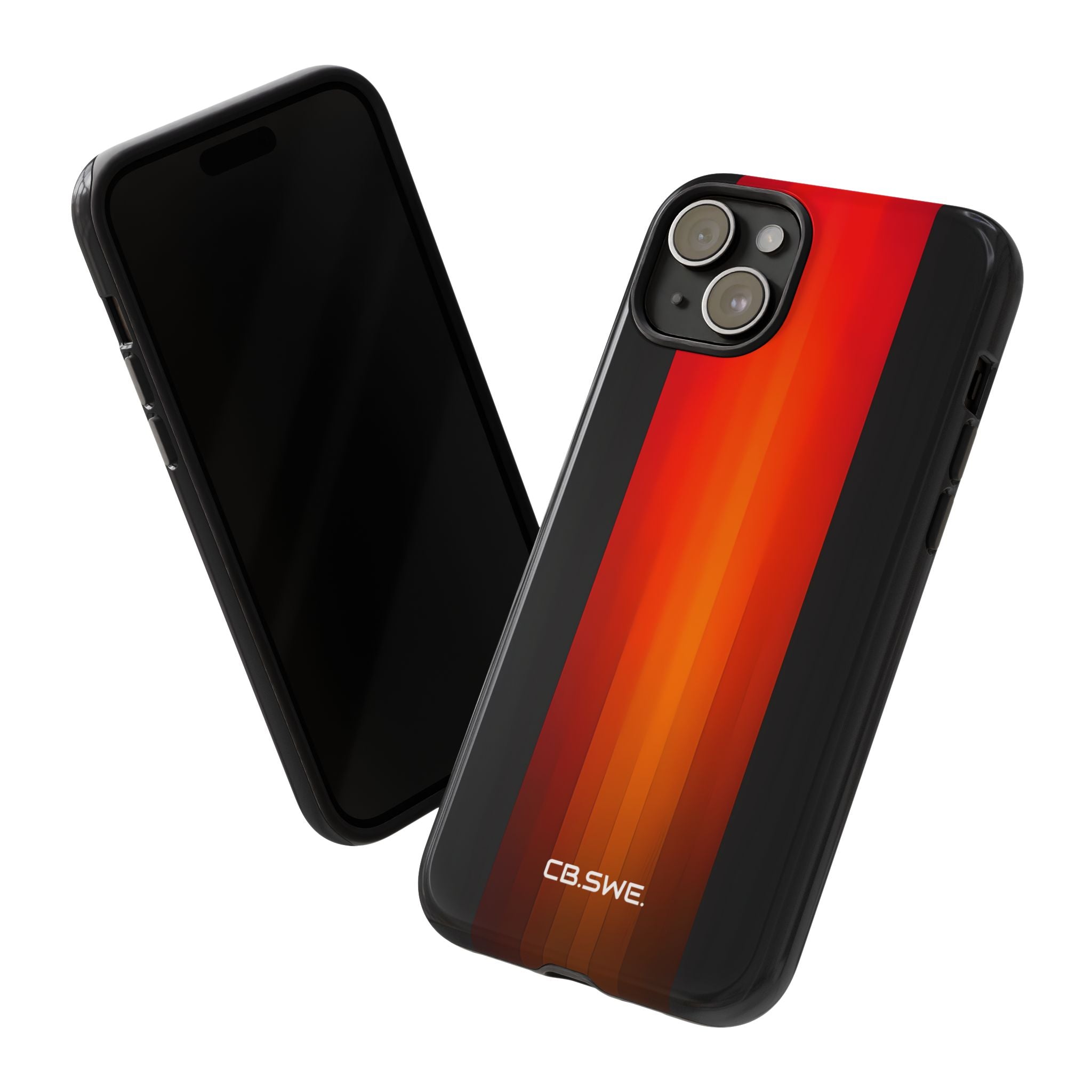 Vibrant Red to Black Gradient Minimalist Phone iPhone 15 - Tough
