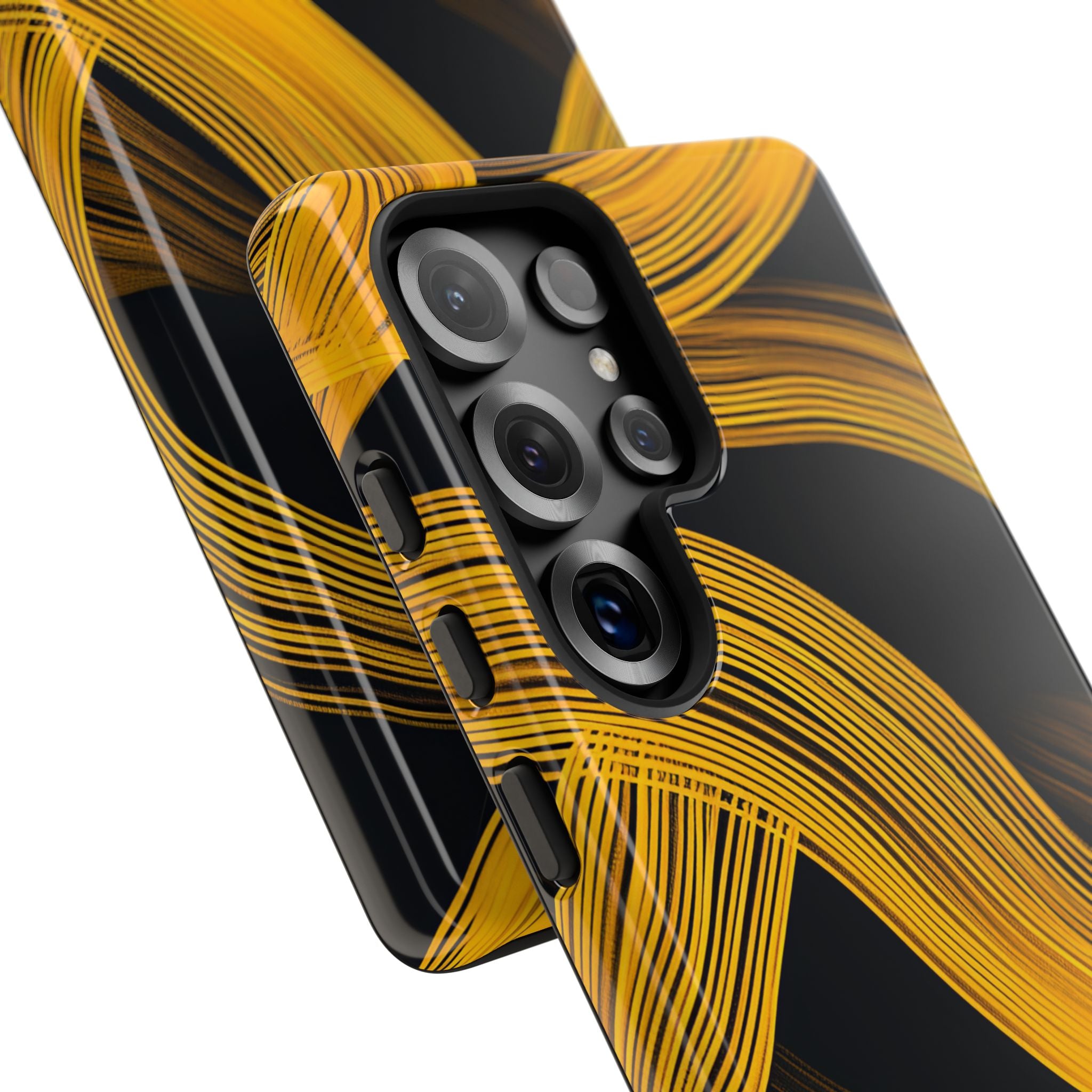 Gele Flow Lijnen Samsung S25 - Tough