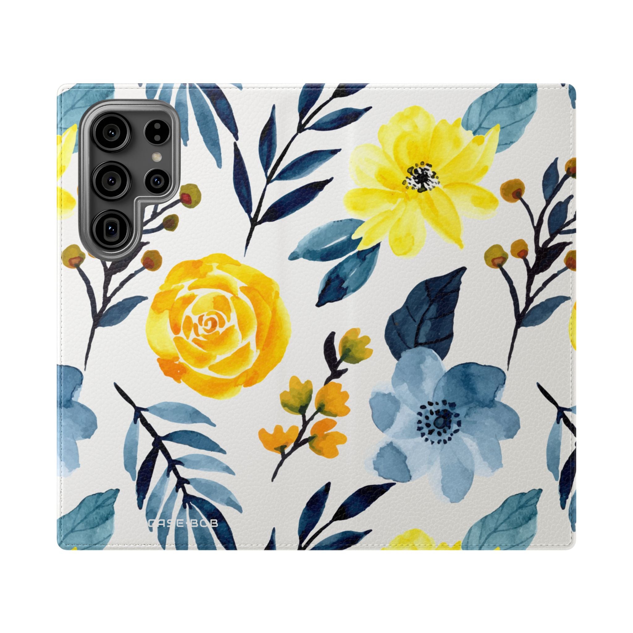 Yellow Blue Blossoms - Samsung S23 Ultra Case - Wallet