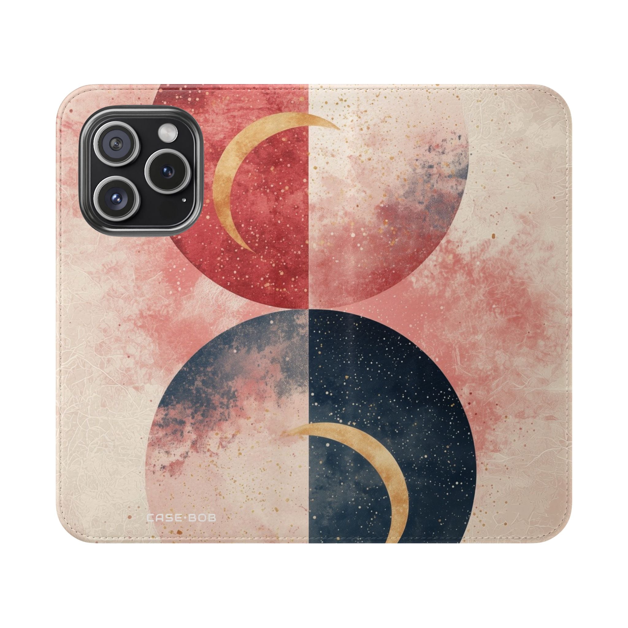 Golden Crescents Crimson - iPhone 15 Pro Case - Wallet