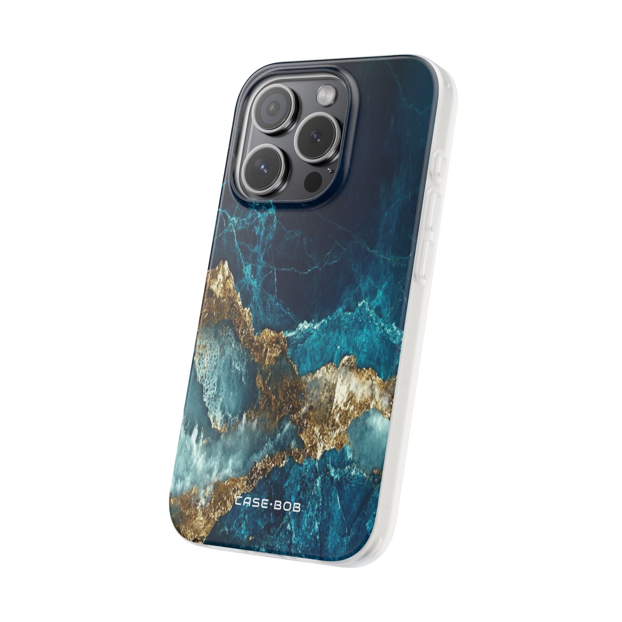 Jagged Gold Split iPhone 15 Pro Case - Soft