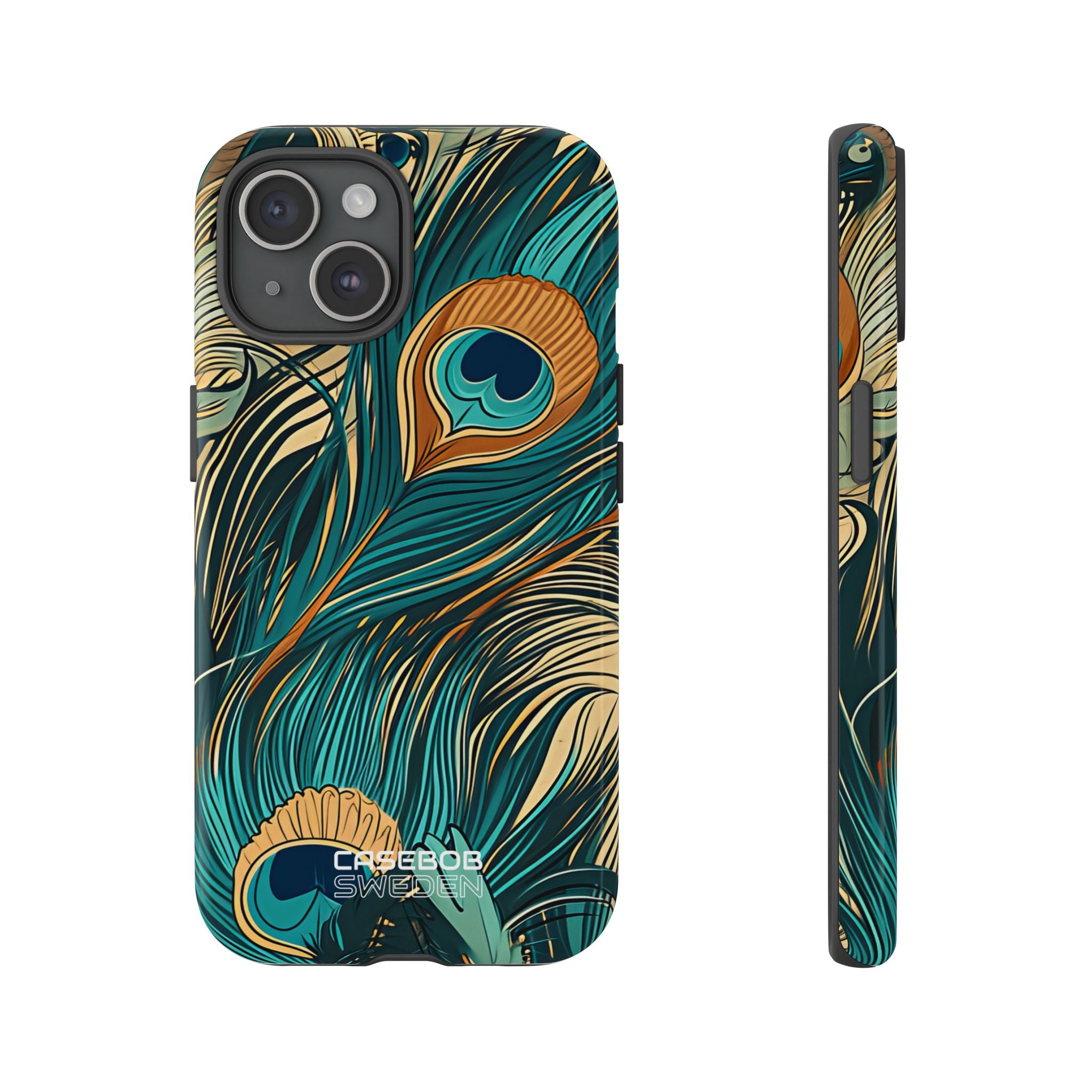 Peacock Feather Whirl iPhone 15 - Tough