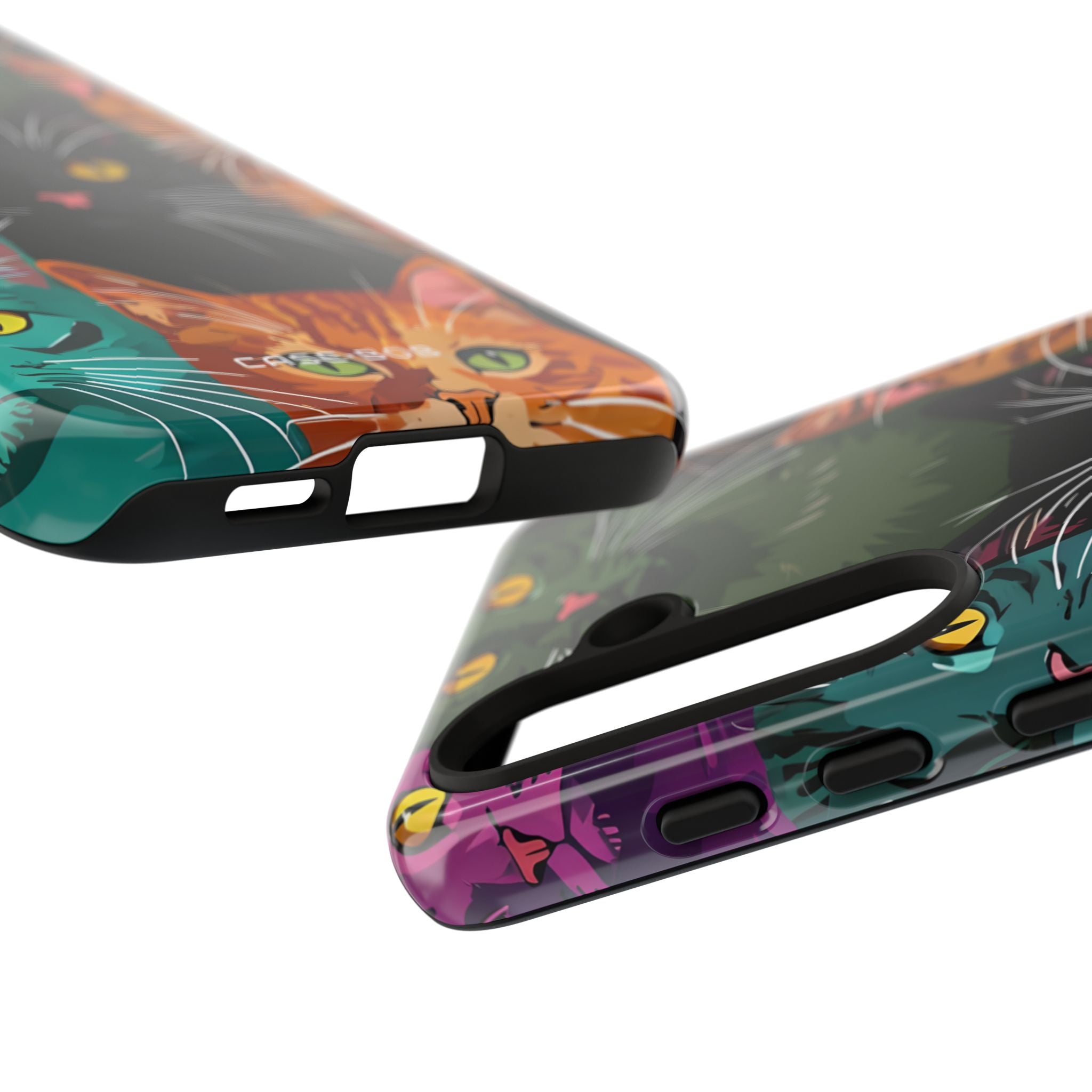 Teal Cat Grid Samsung S24 Case - Tough