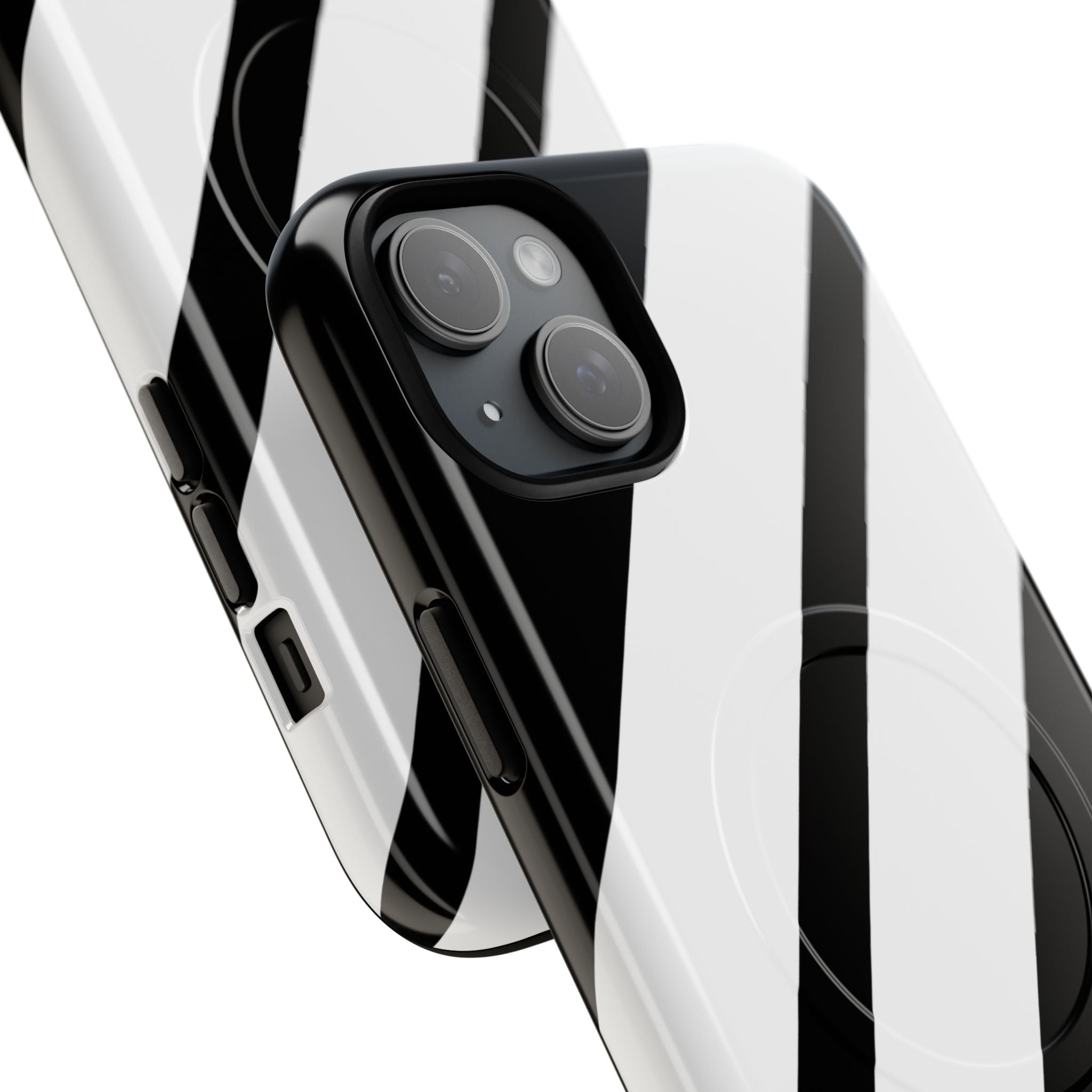 Diagonal Bands Noir iPhone 15 Plus Case - Tough+