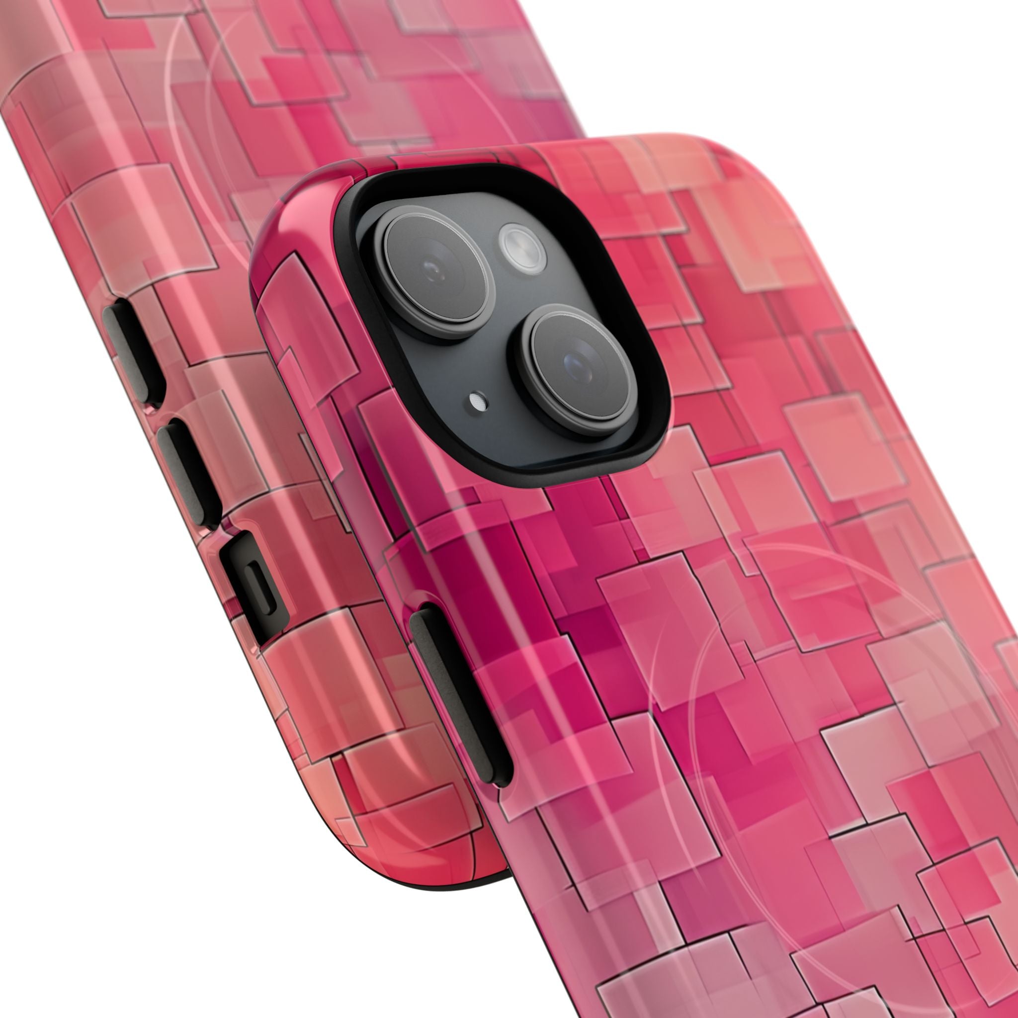 Layered Pink Geometry iPhone 15 - Tough+