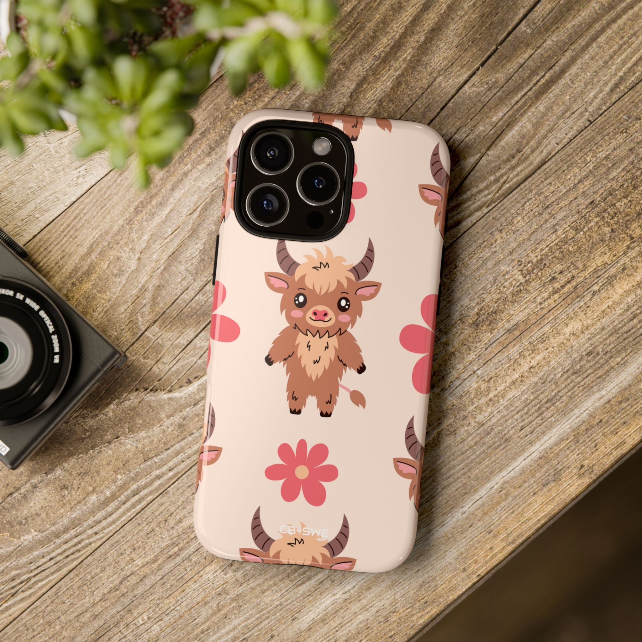 Cute Cattle & Flowers - iPhone Case