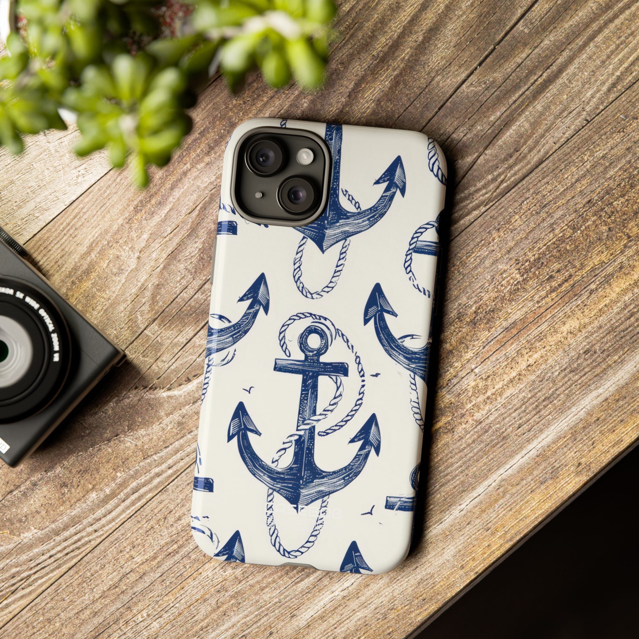 Arazzo con Ancora Blu Navy iPhone 15 - Tough