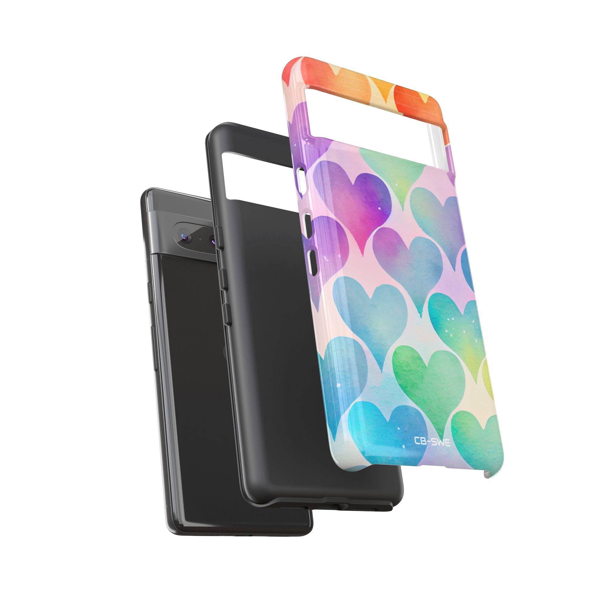 Watercolor Heart Symphony - Google Pixel Case