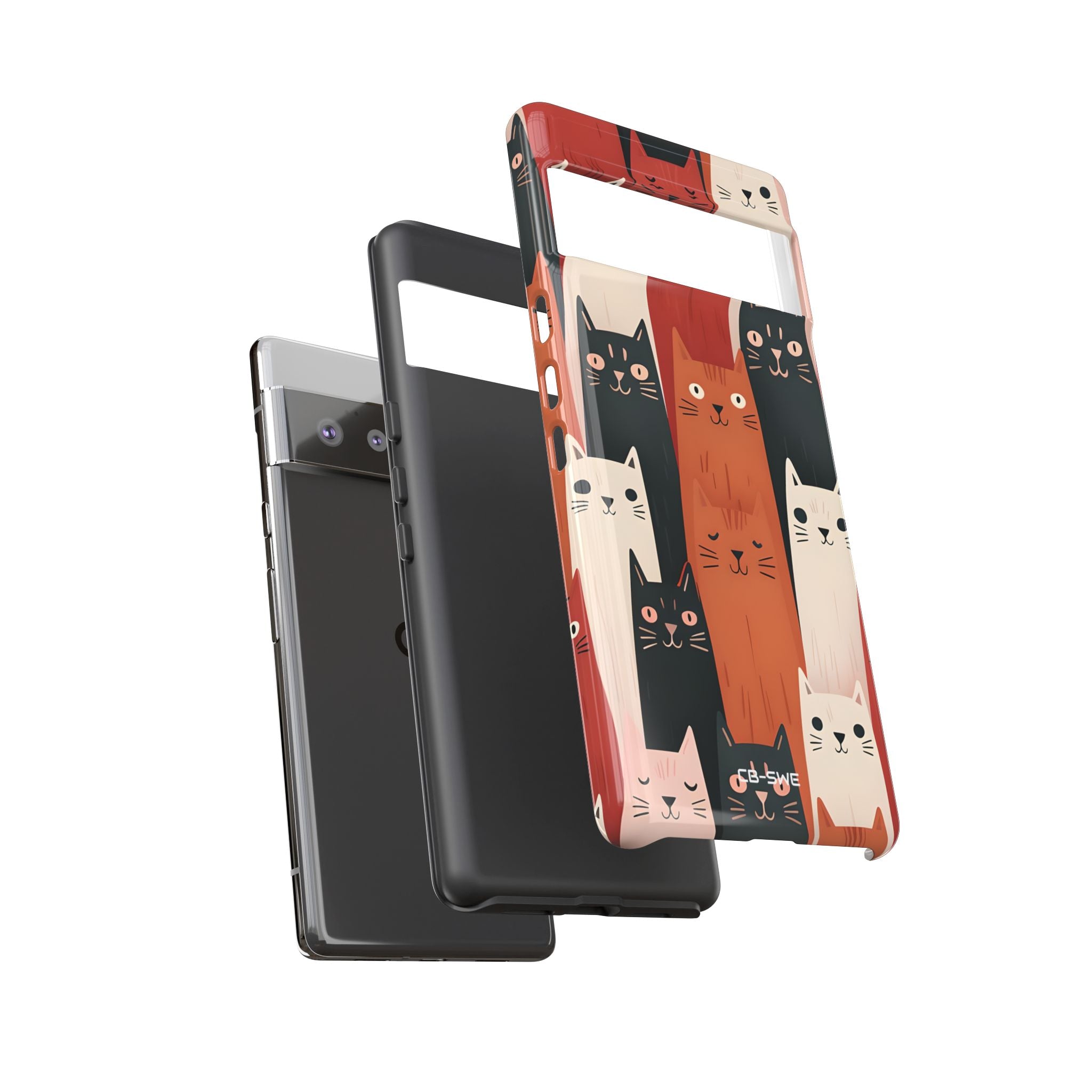 "Whimsical Cat Assembly" - Google Pixel Case