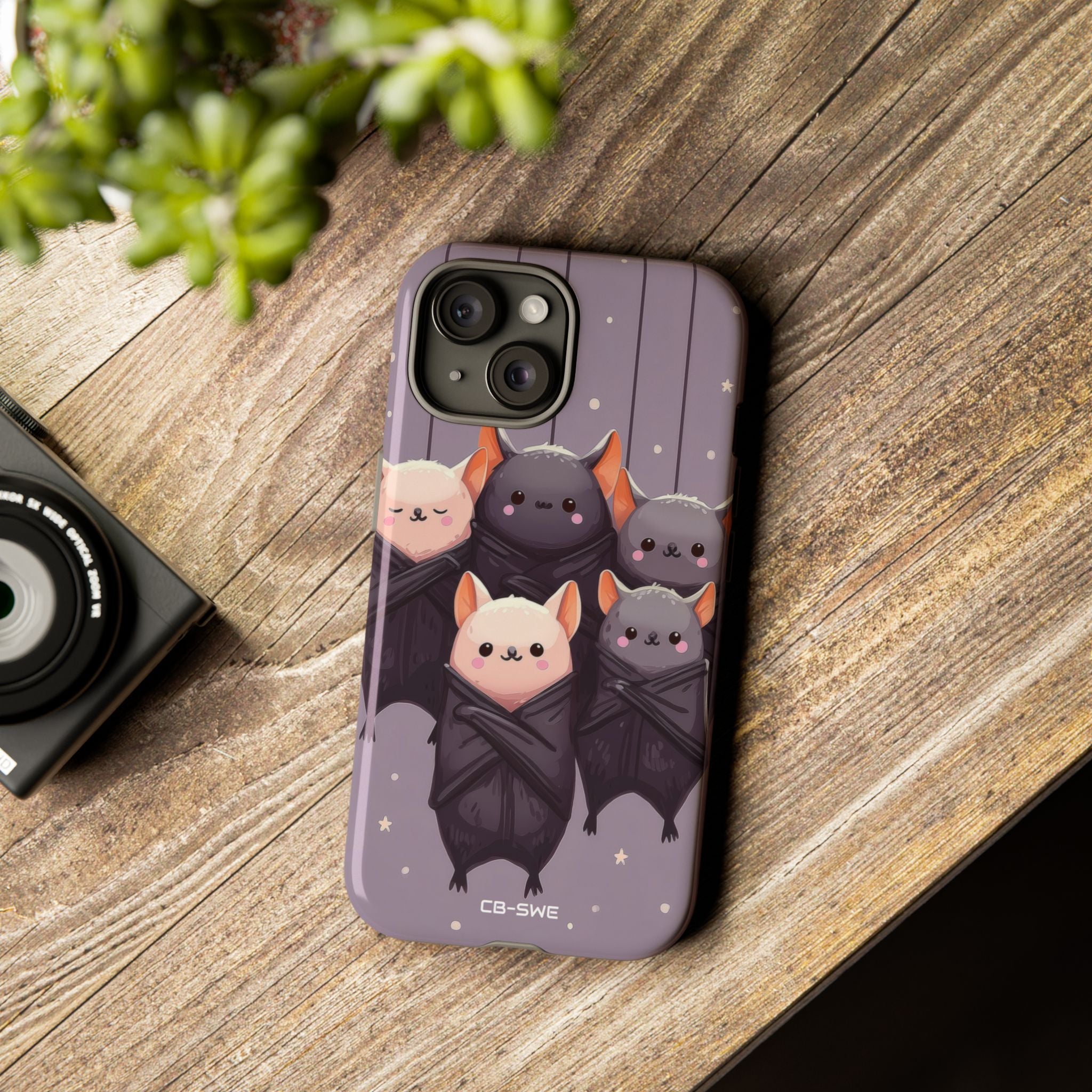 Playful Bats Hang - iPhone Case