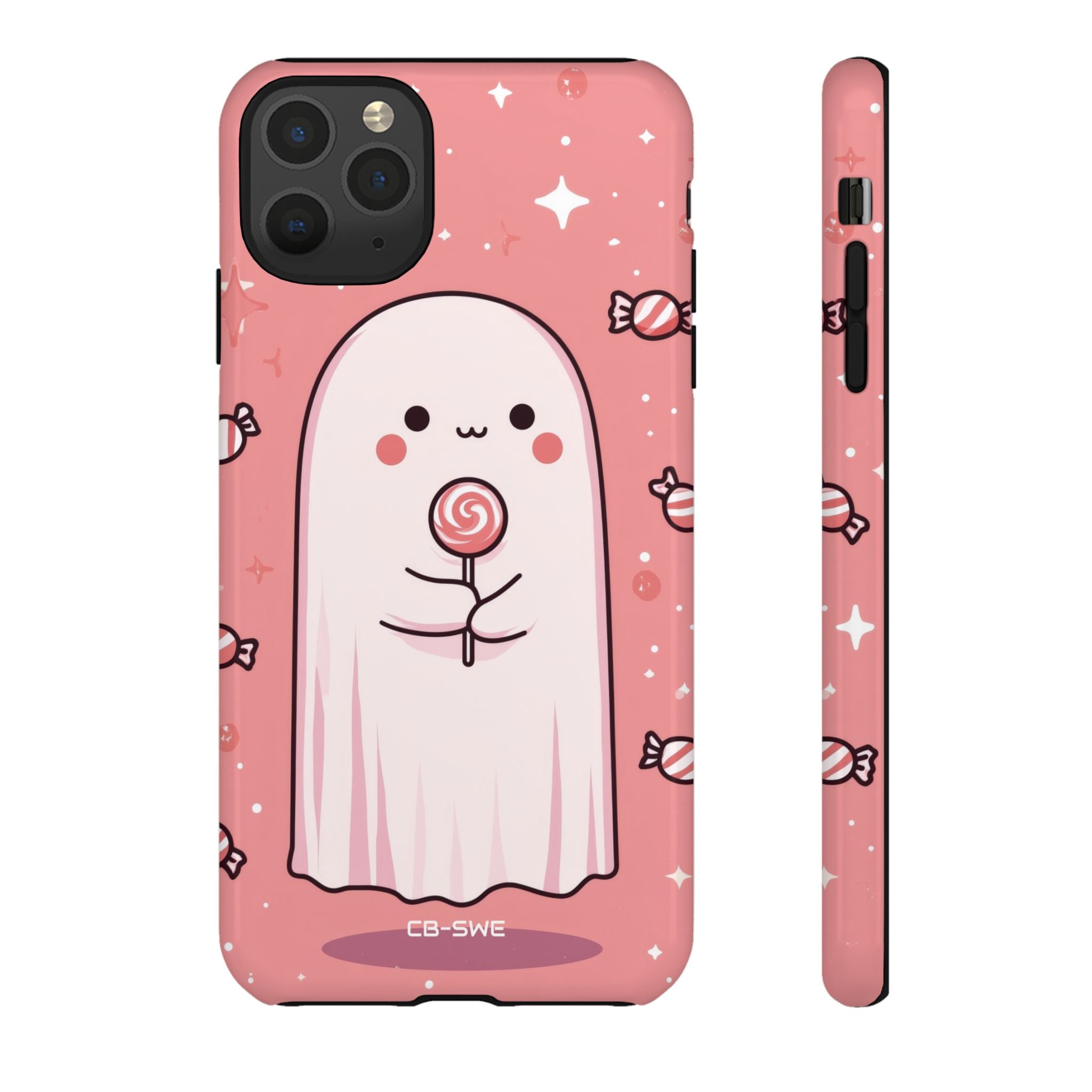 Cute Ghost Holds Candy - iPhone Case