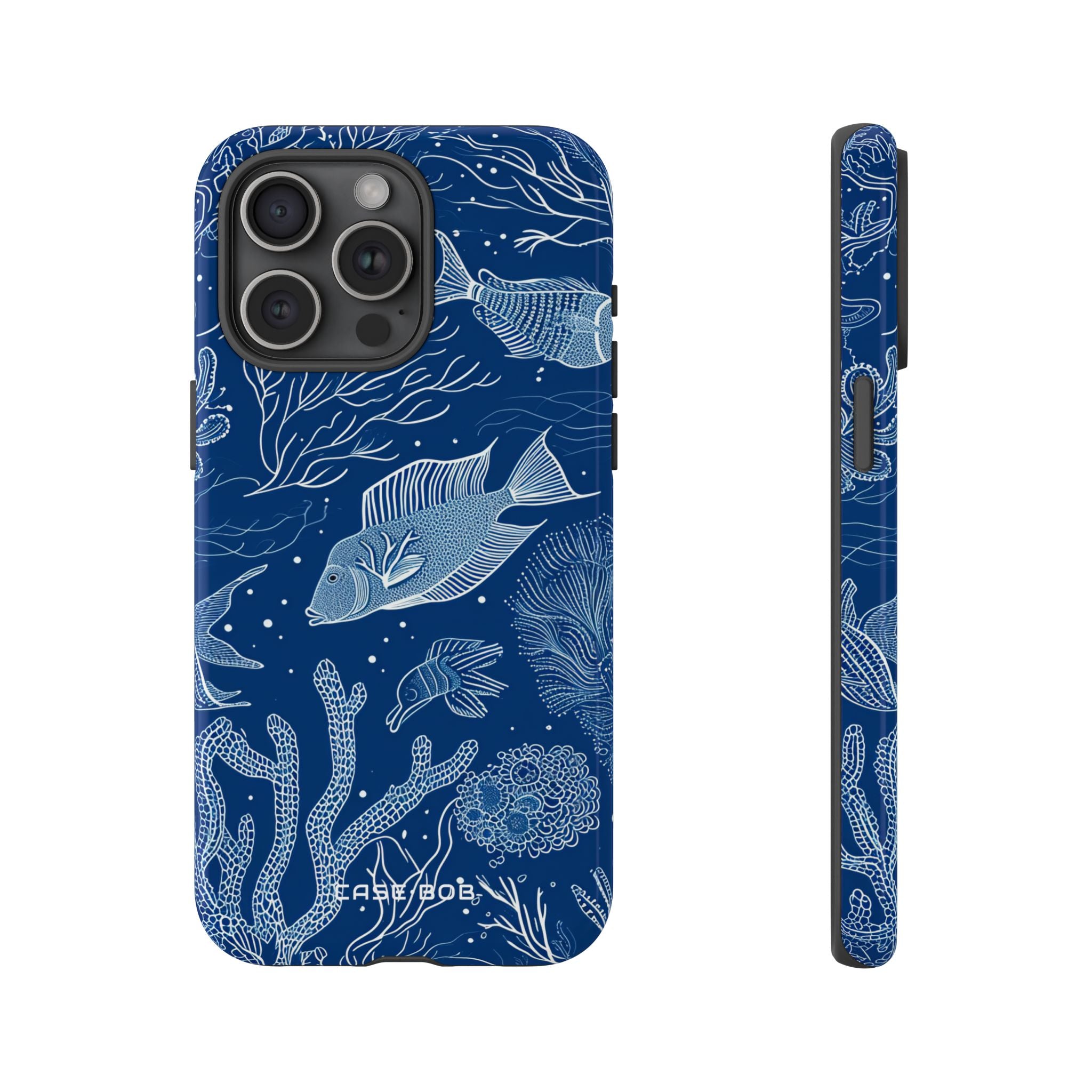 Navy Scale Reef iPhone 15 Pro Max Case - Tough