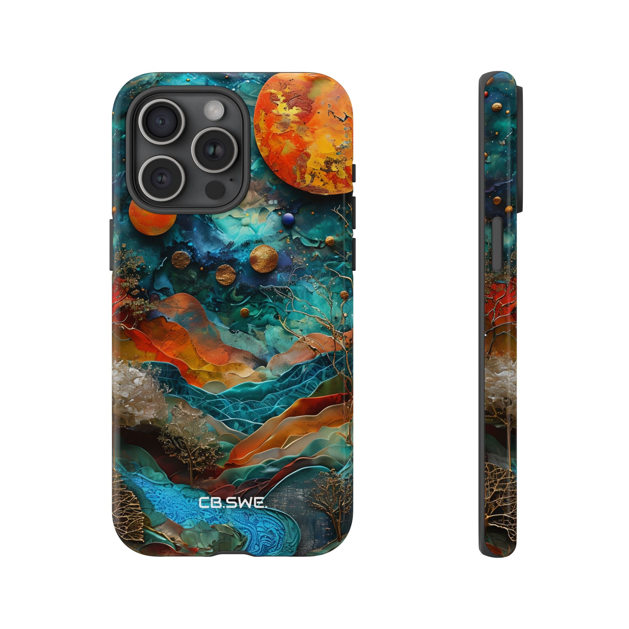 Dreamlike Fantasy Landscape Mixed Media Art iPhone 15 - Tough