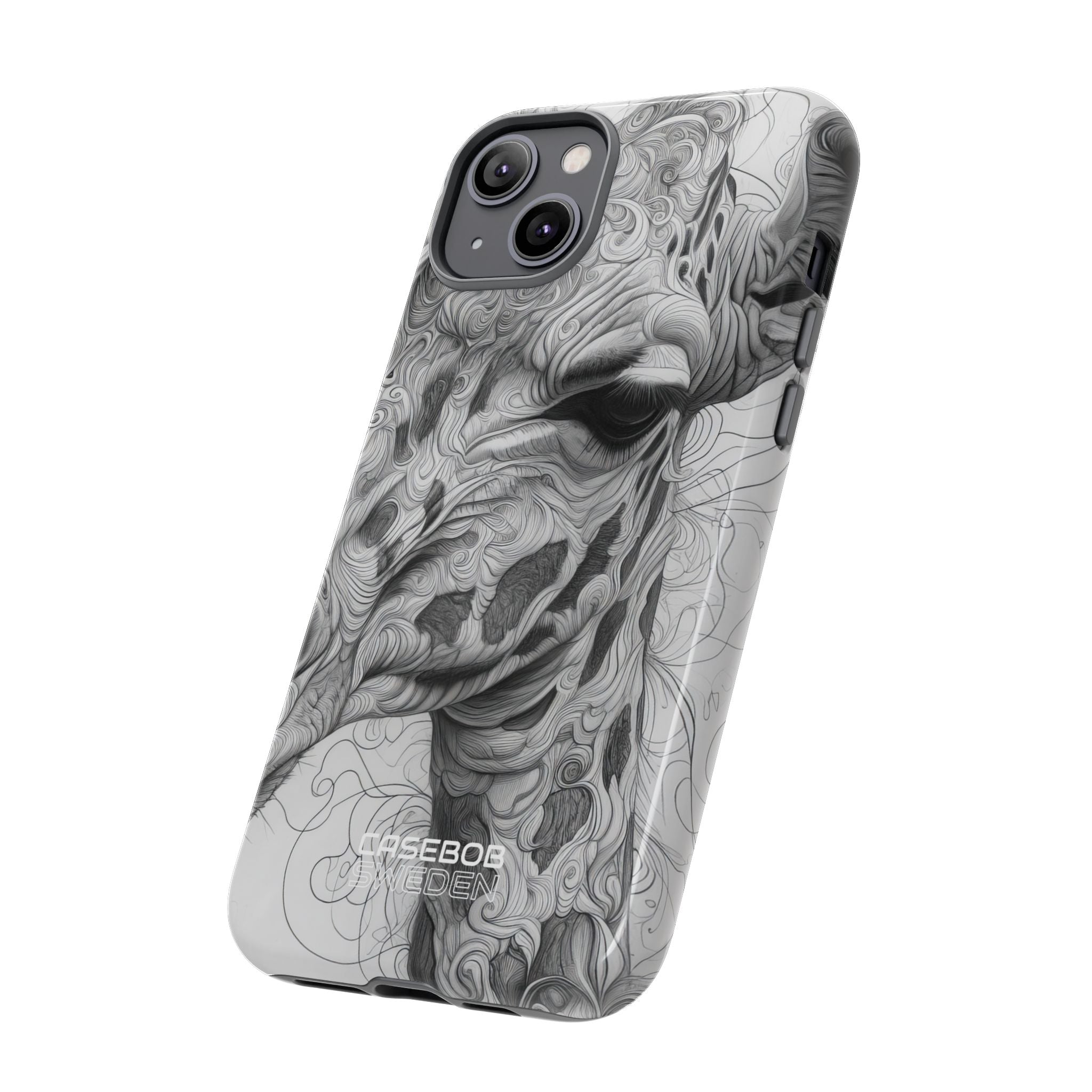 Swirling Giraffe Art iPhone 14 - Tough