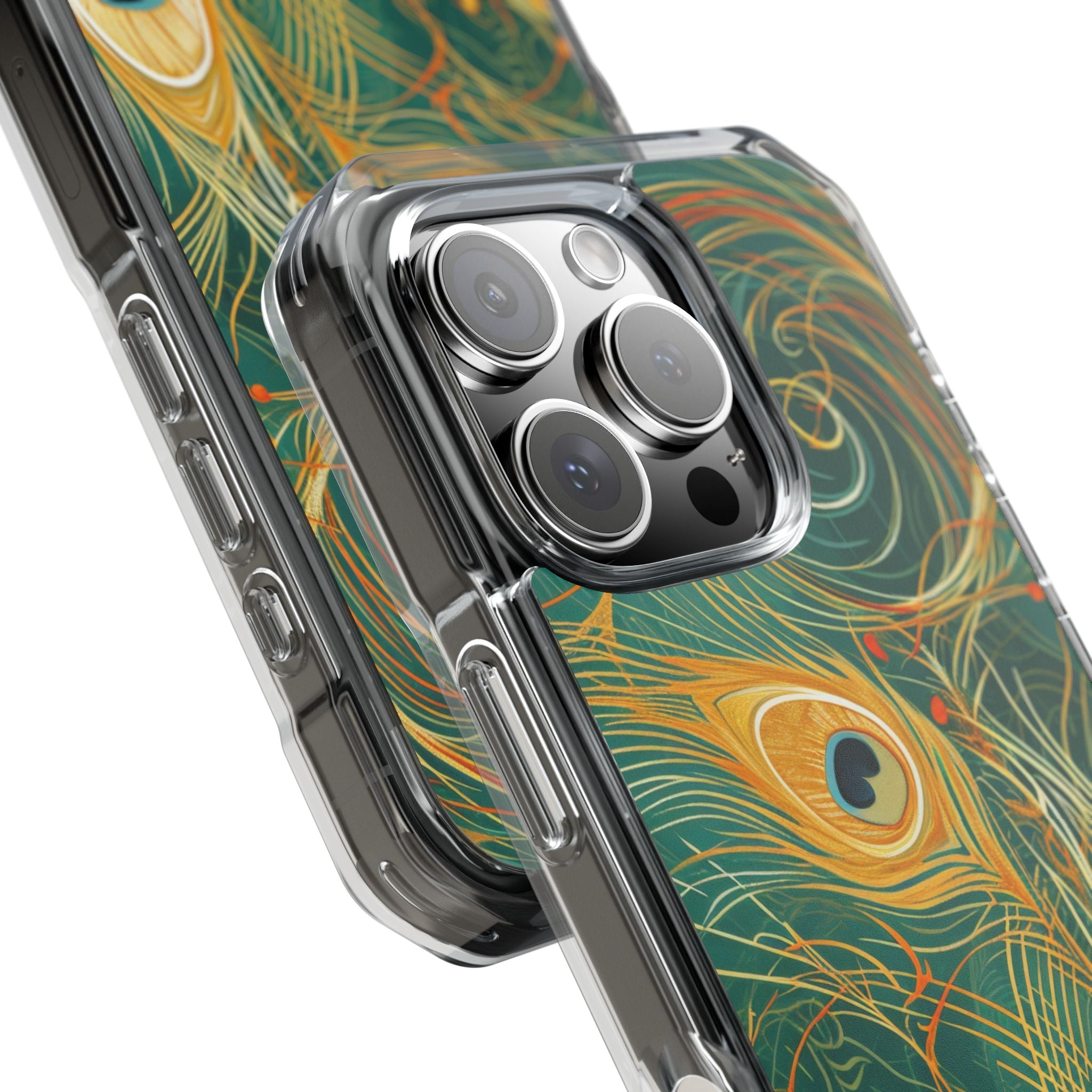 Vibrant Peacock Whirl iPhone 16 - Impact Clear+