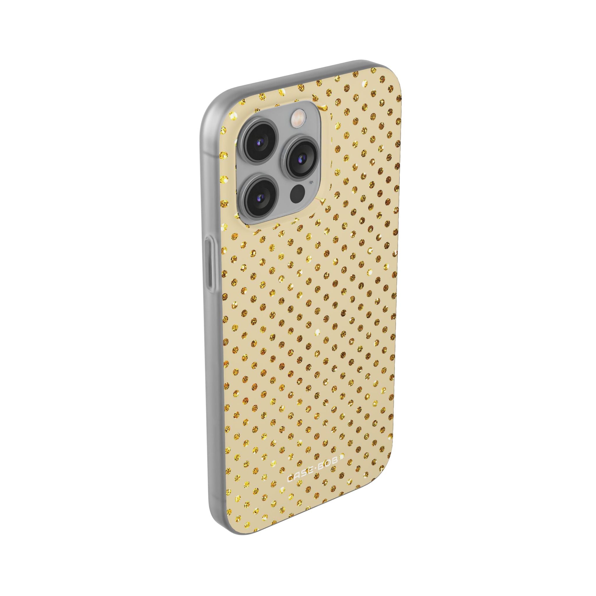 Gold Sparkle Grid iPhone 14 Pro Max Case - Soft