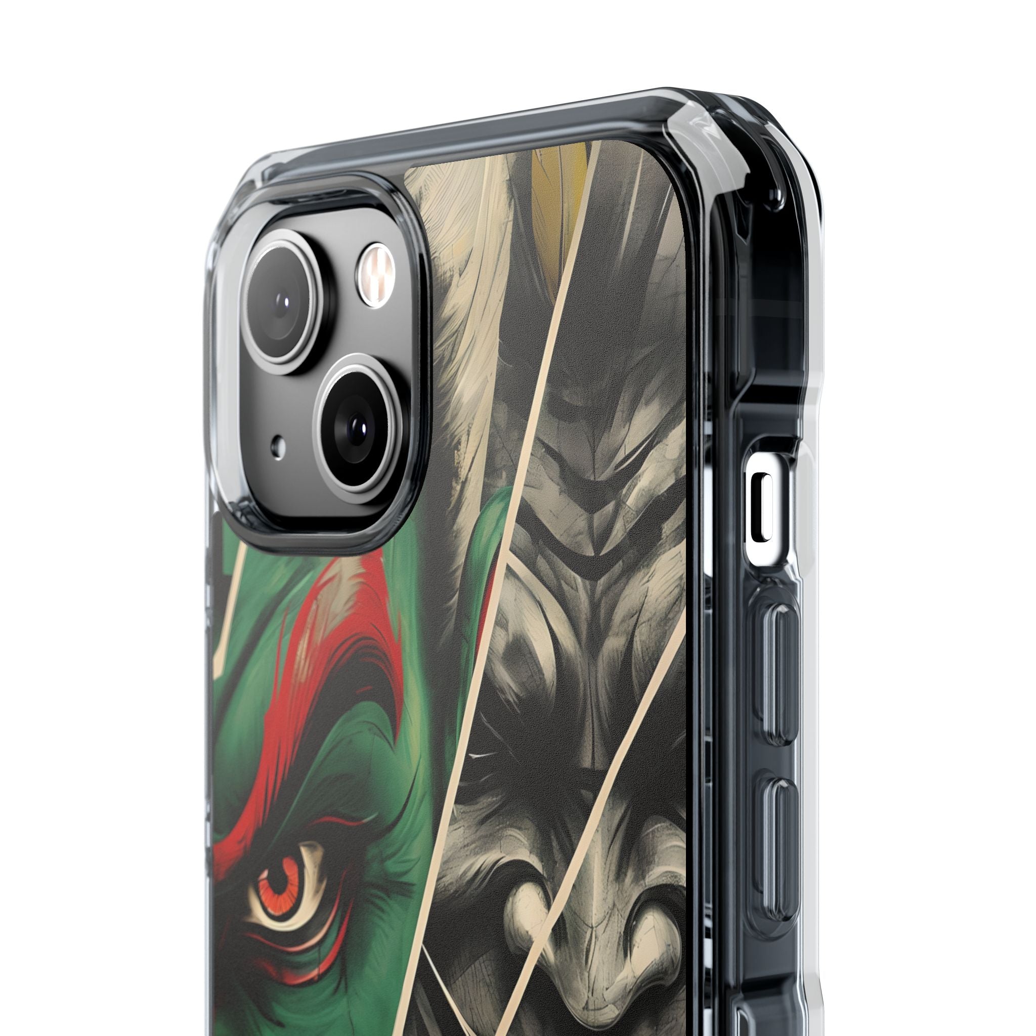 Striking Japanese Mask Art Vivid Colors iPhone 14 - Impact Clear+
