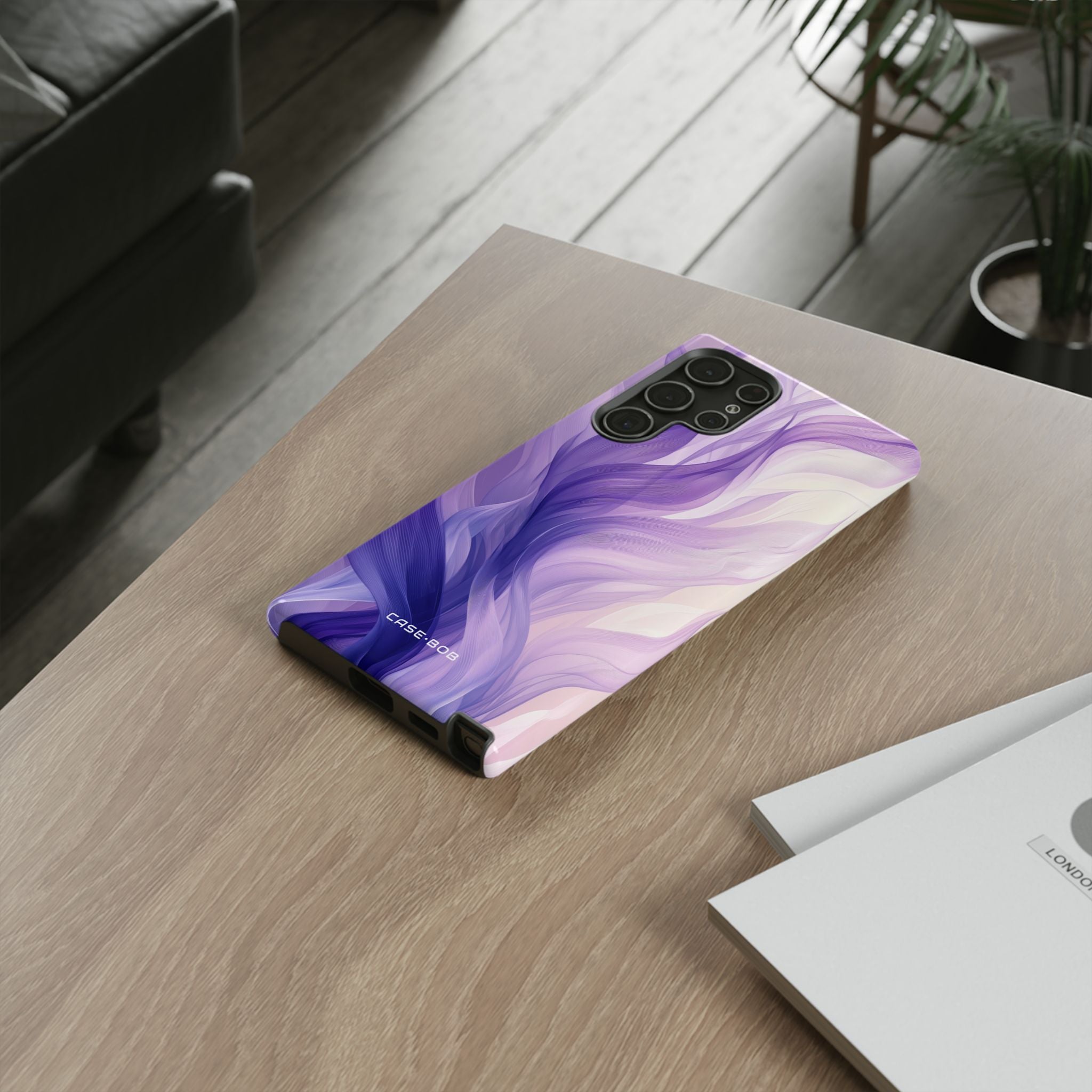 Purple Ribbon Waves Samsung S22 Ultra Case - Tough