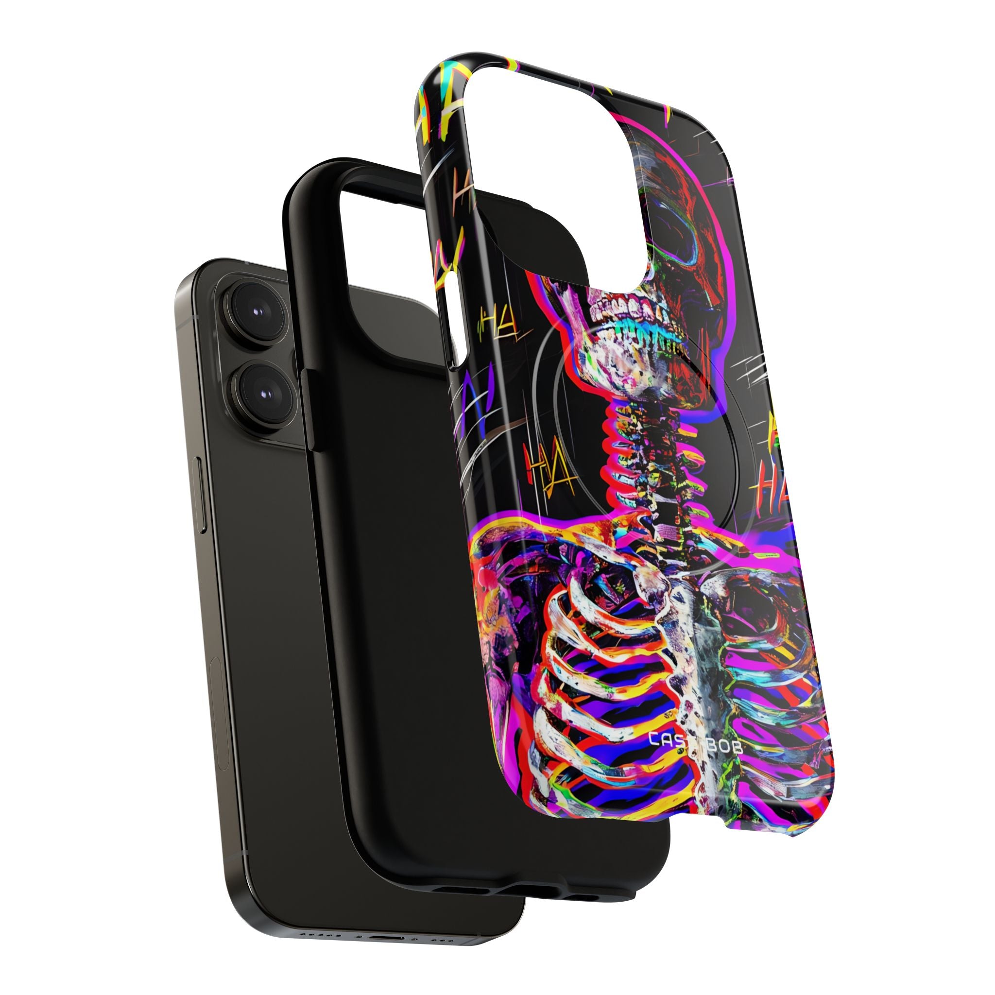 Neon Skeleton Laugh iPhone 14 Pro Case - Tough+