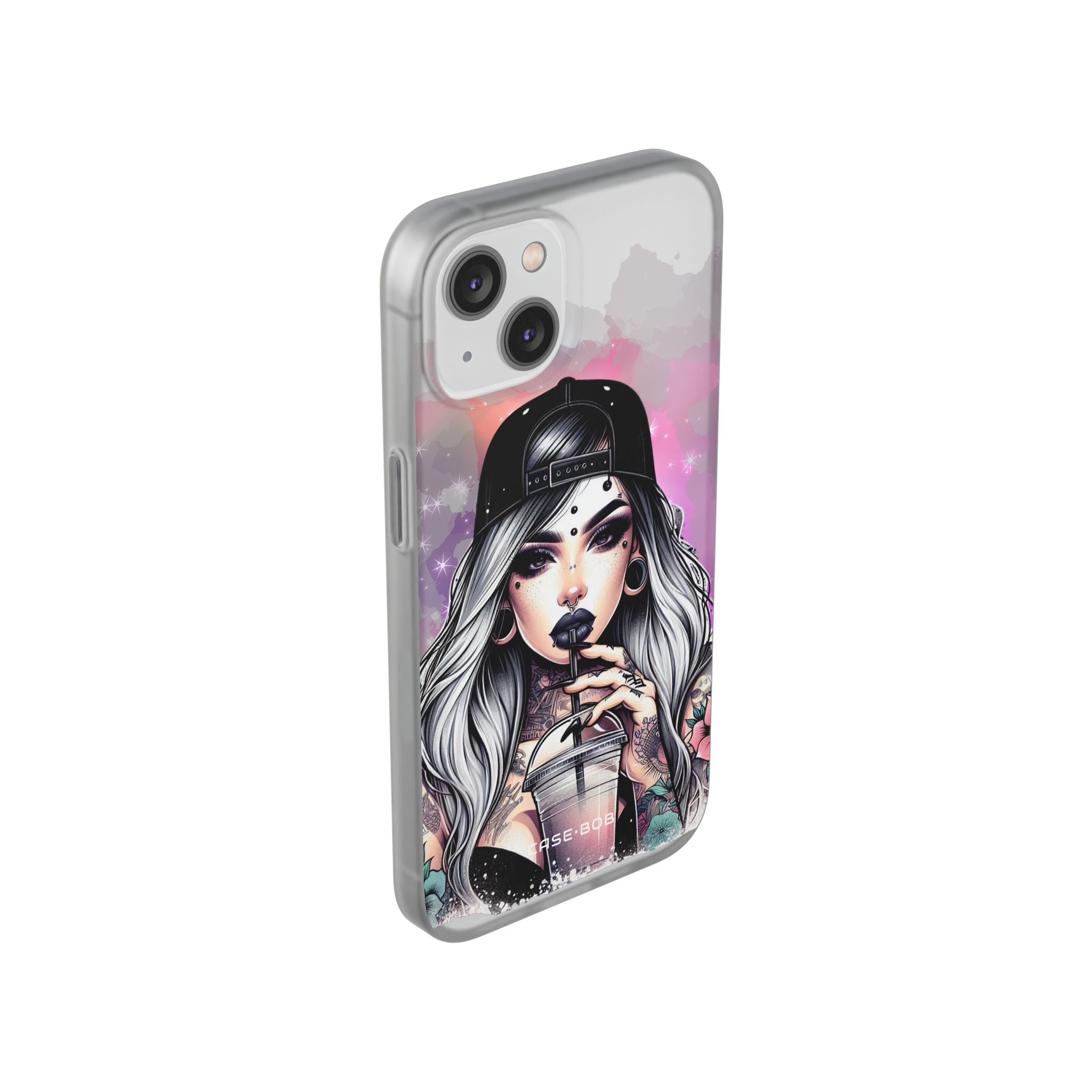 Silver Sip Nebula iPhone 14 Case - Soft