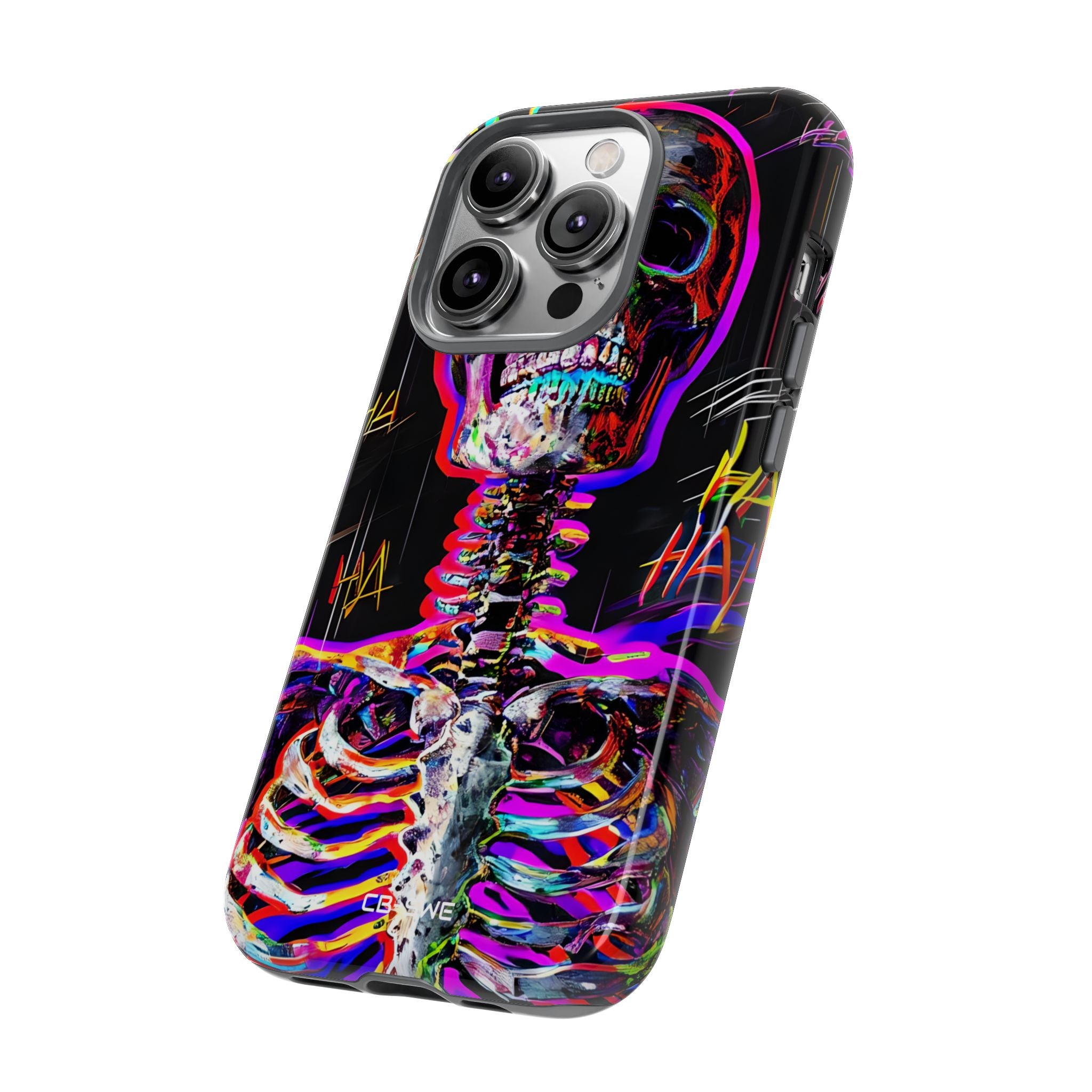 Neon Skeleton Chaos - iPhone Case