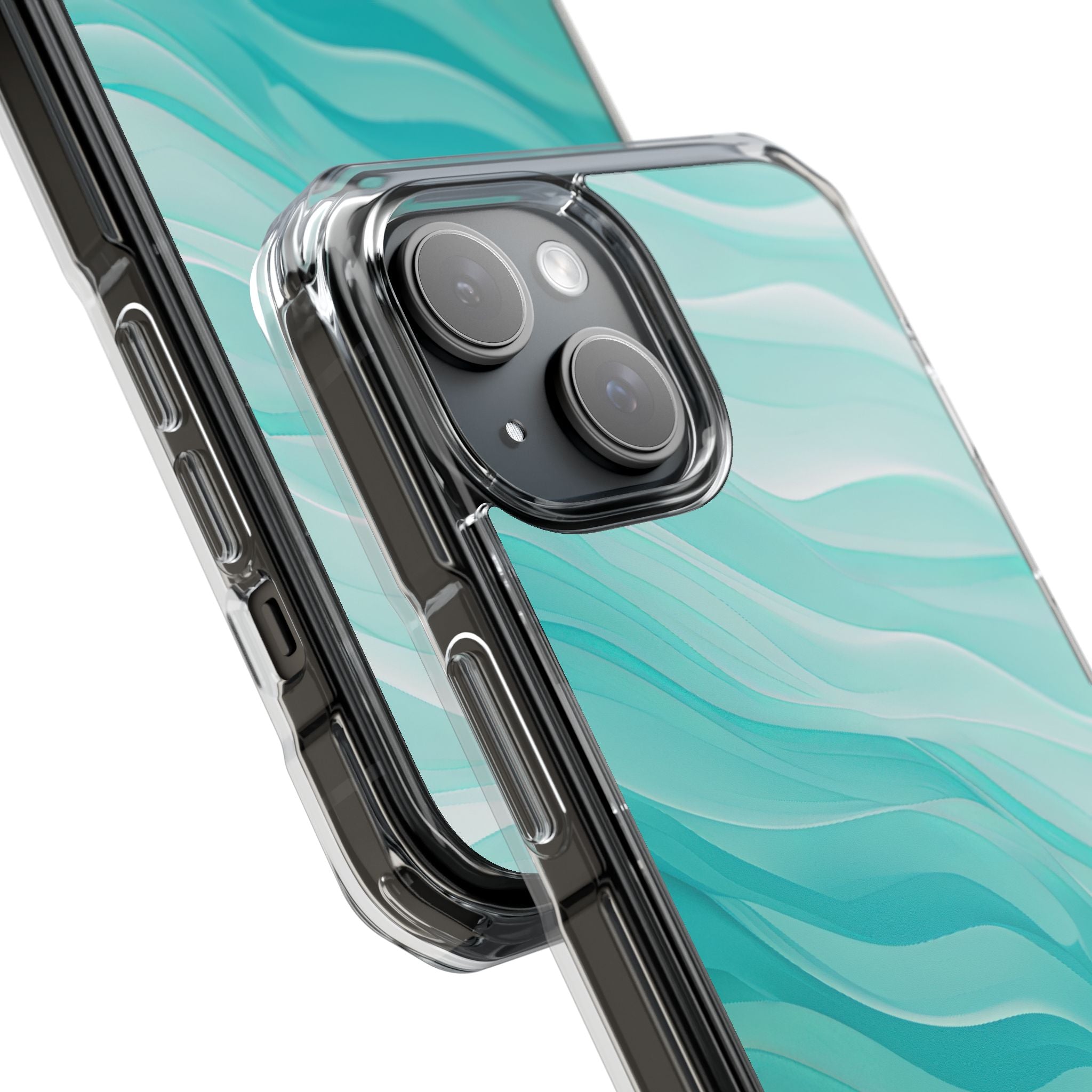 Soothing Aqua Waves iPhone 15 - Impact Clear+