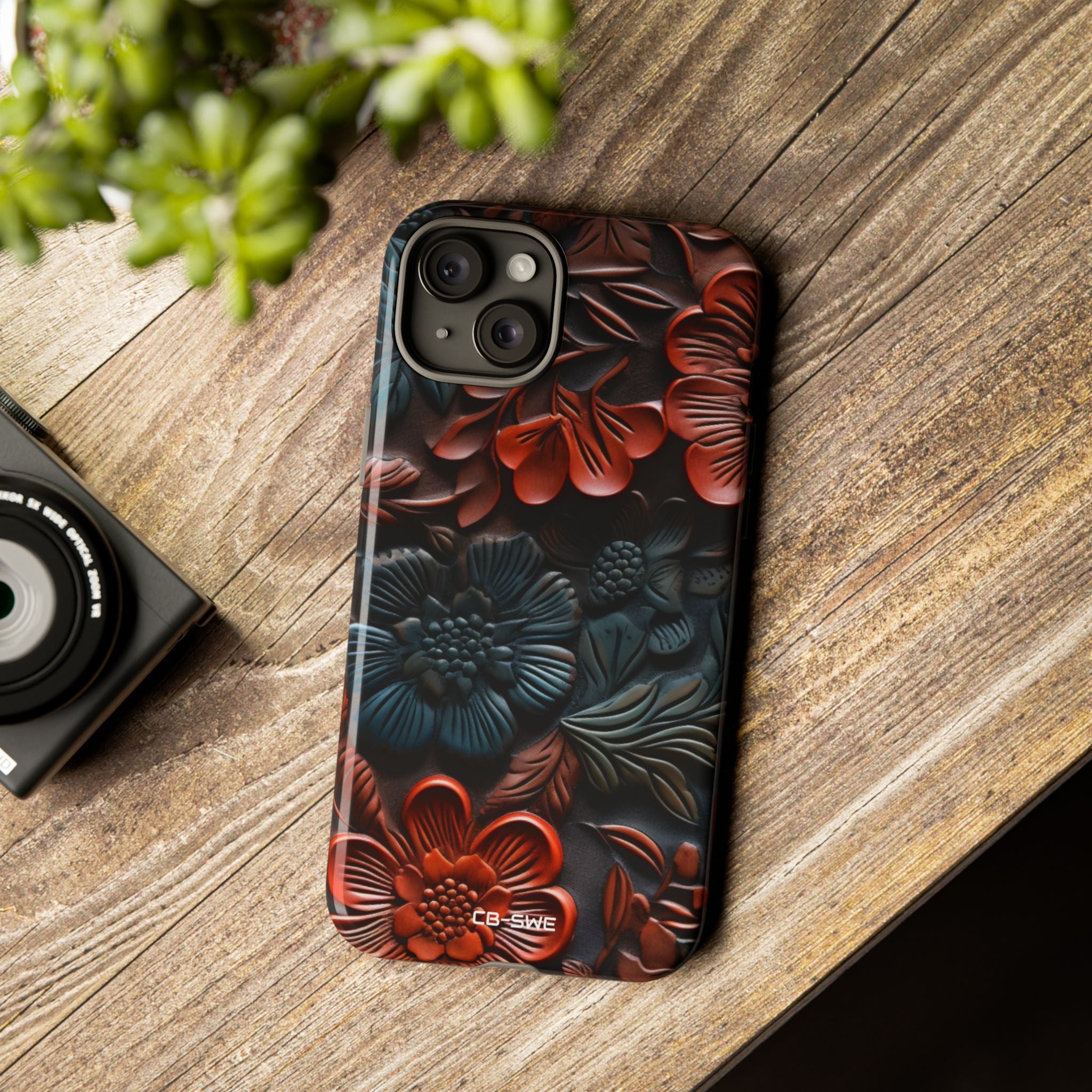 Sculpted Floral Elegance - iPhone Case