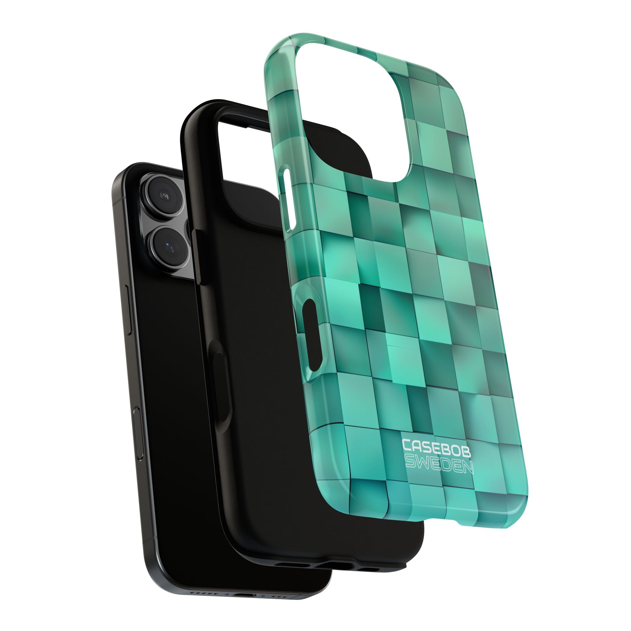 Folded Blue Squares iPhone 16 - Tough
