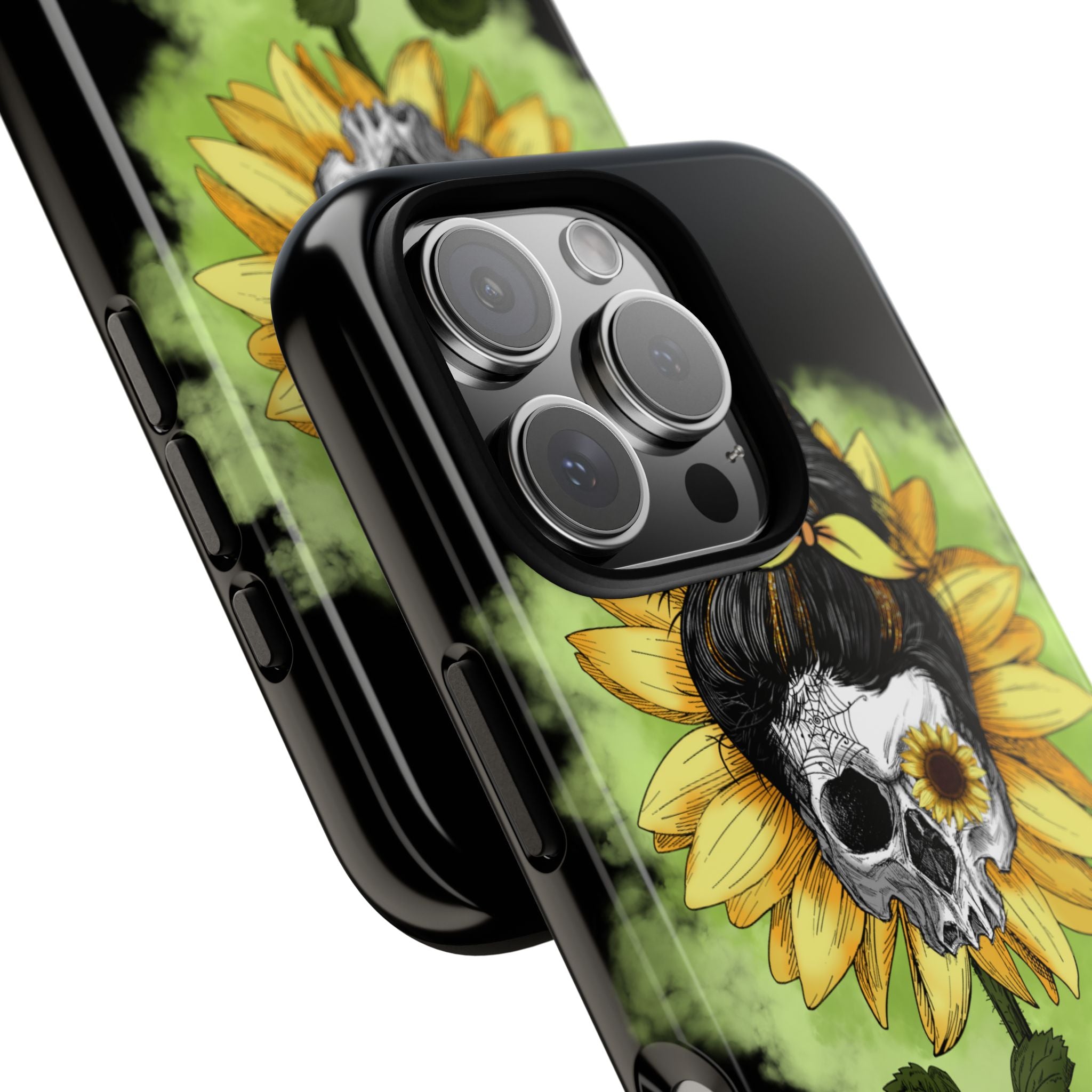 Sunflower Skull iPhone 16 Pro Case - Tough
