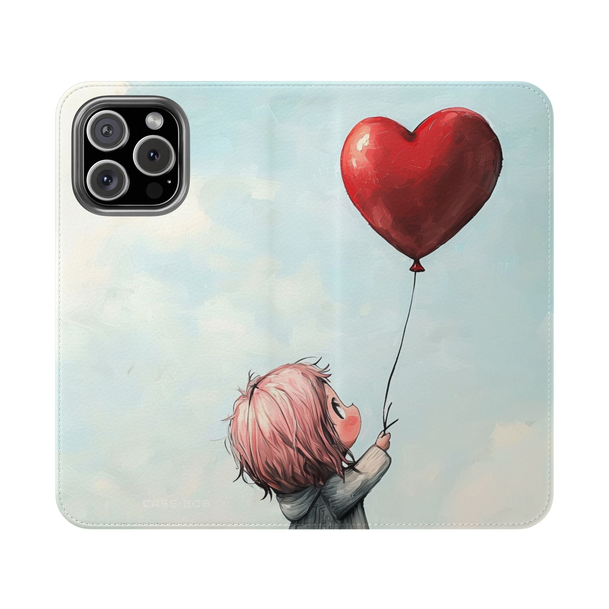 Heart Balloon Whimsy - iPhone 16 Max Case - Wallet