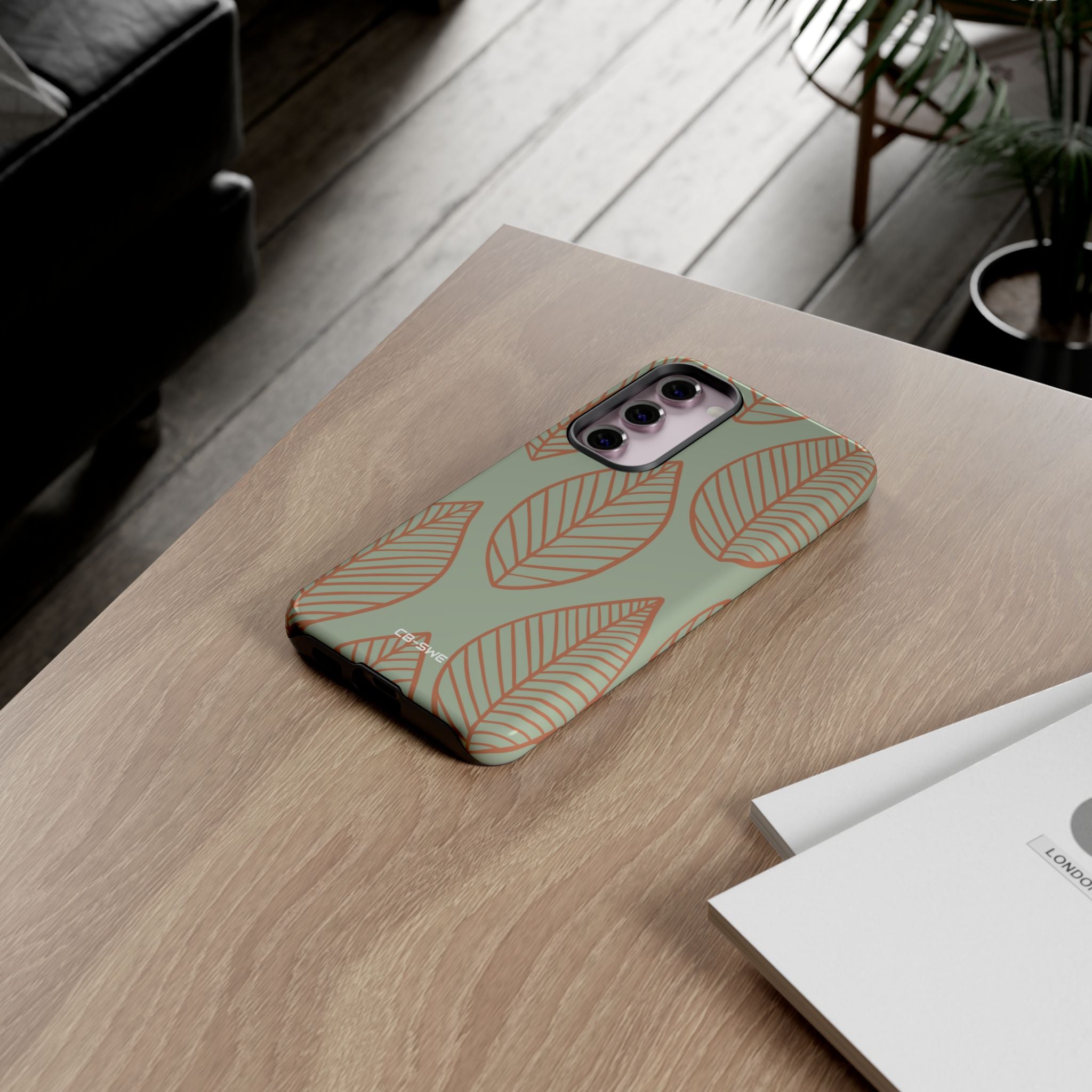 Mint and Orange Leaves - Samsung Case