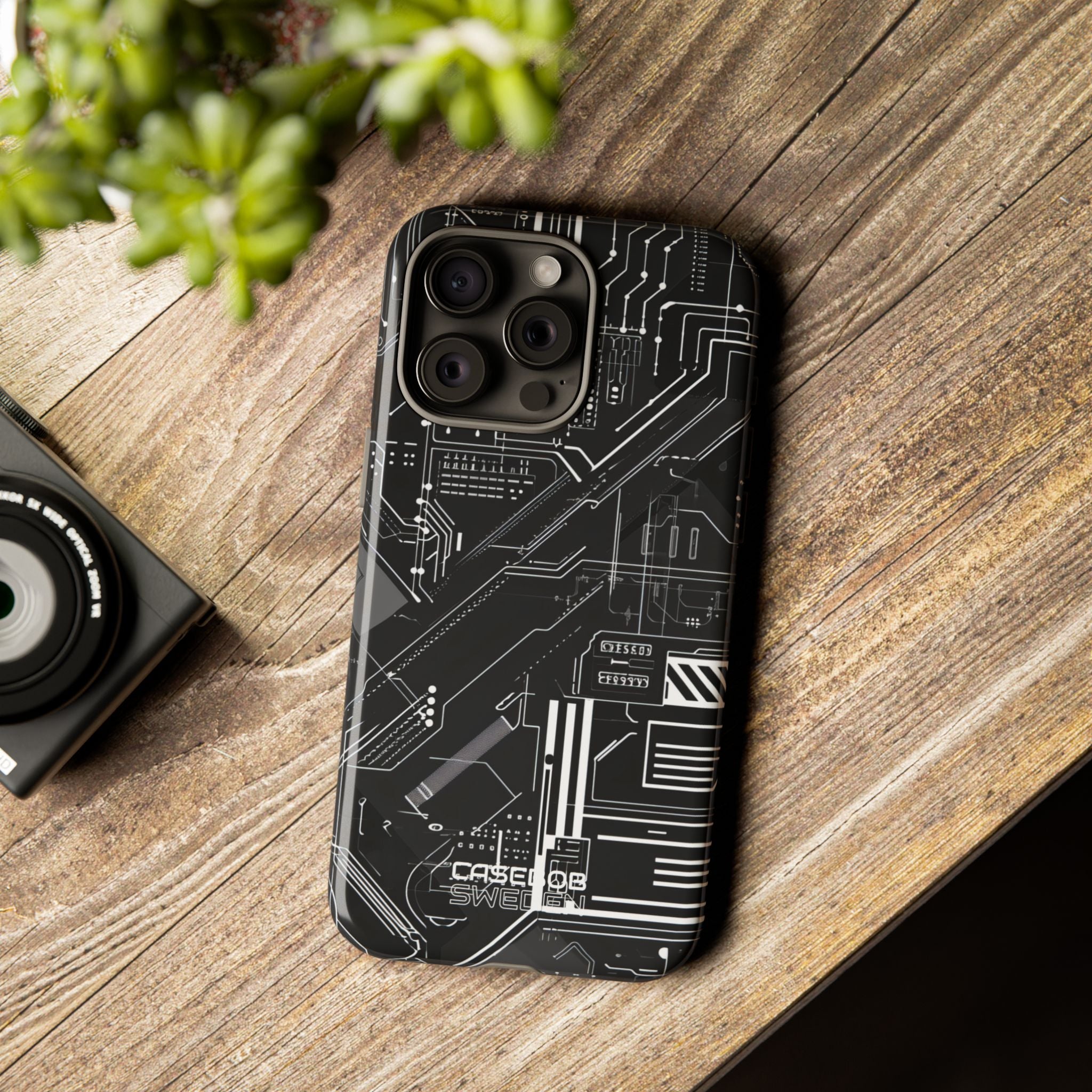 Futuristisch Circuit Raster iPhone 15 - Tough