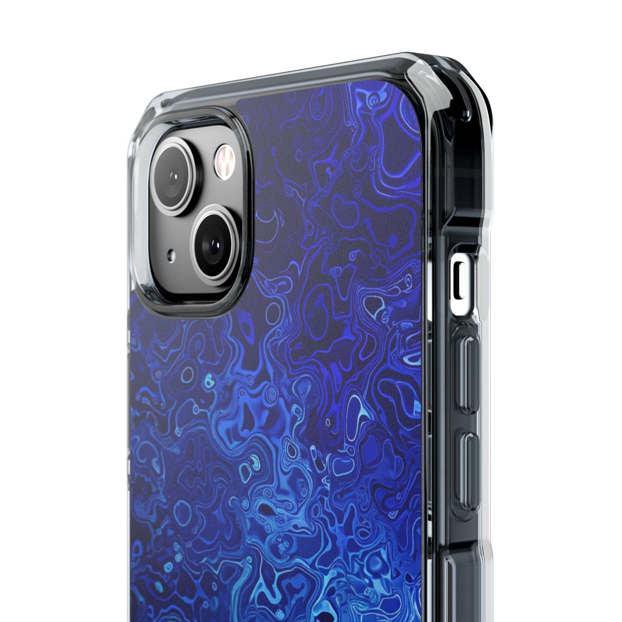 Swirling Blue Currents iPhone 14 - Impact Clear+