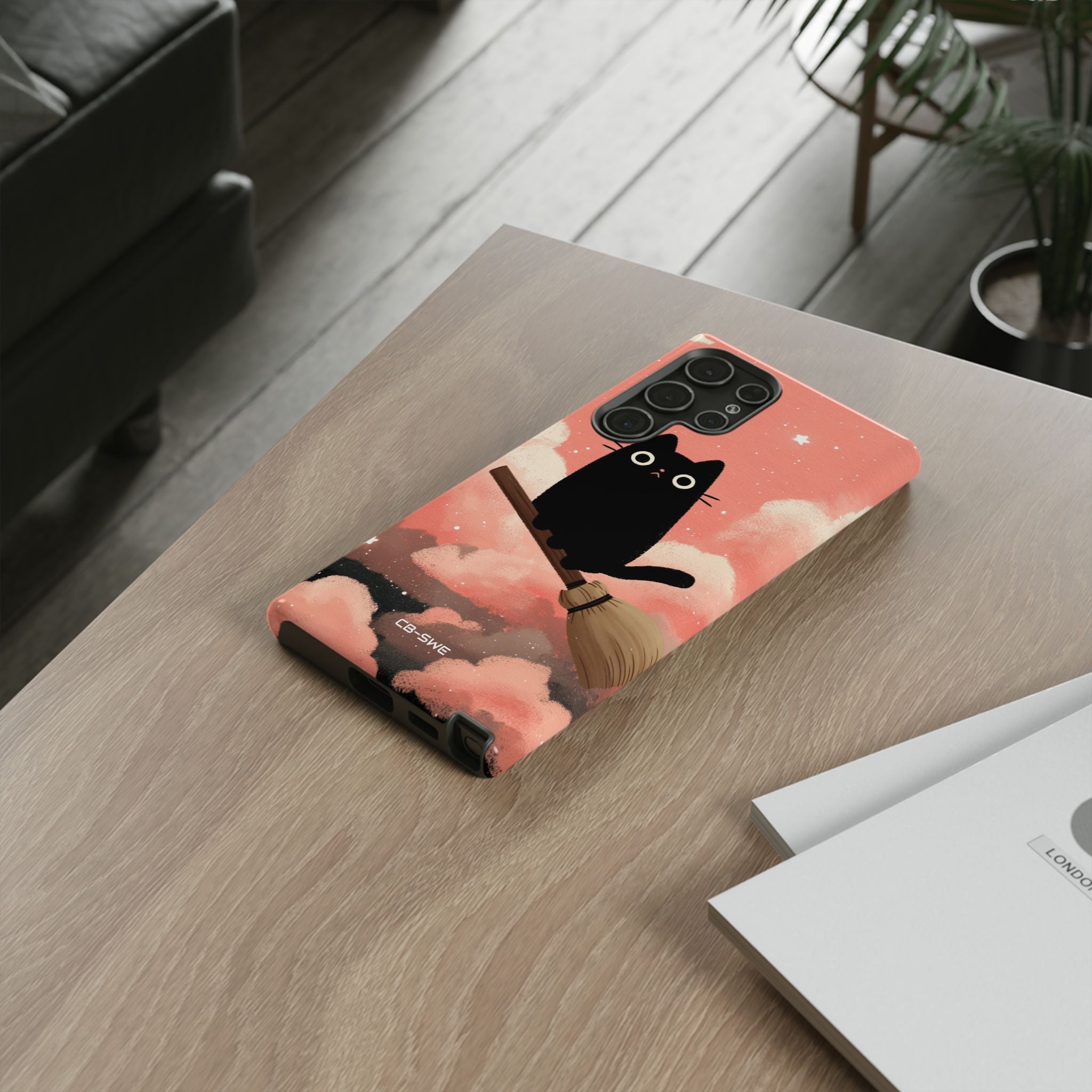 Cat Rides Broom - Samsung Case