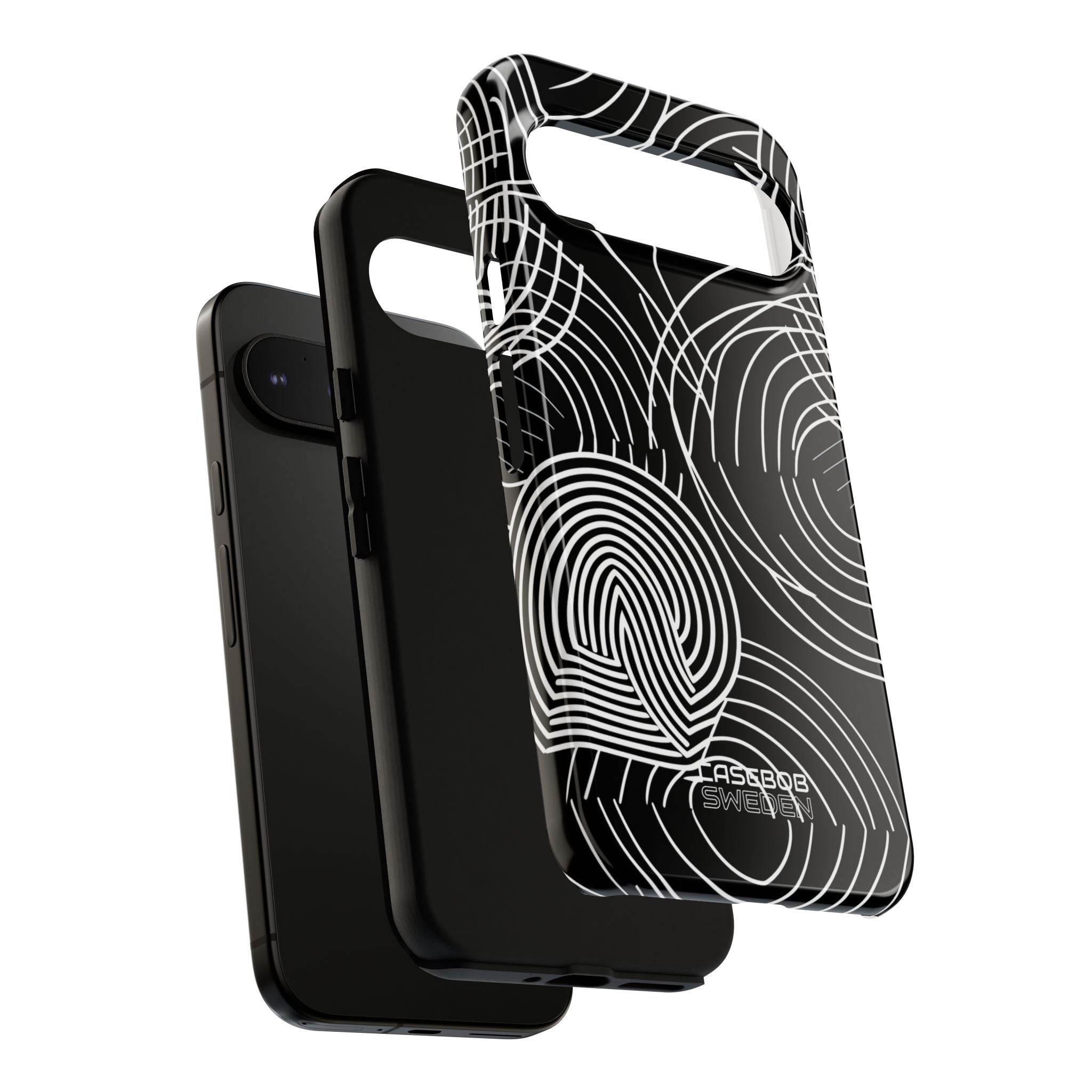 Monochrome Spiral Curves Google Pixel 9 - Tough