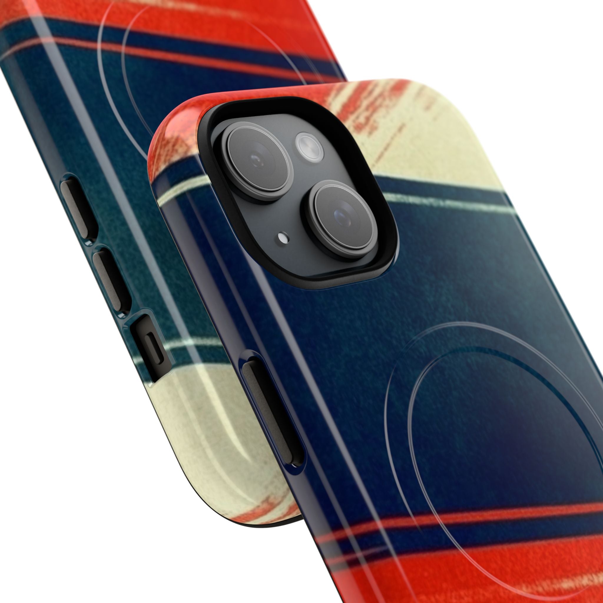 Blue Diagonal Motion iPhone 15 Case - Tough+