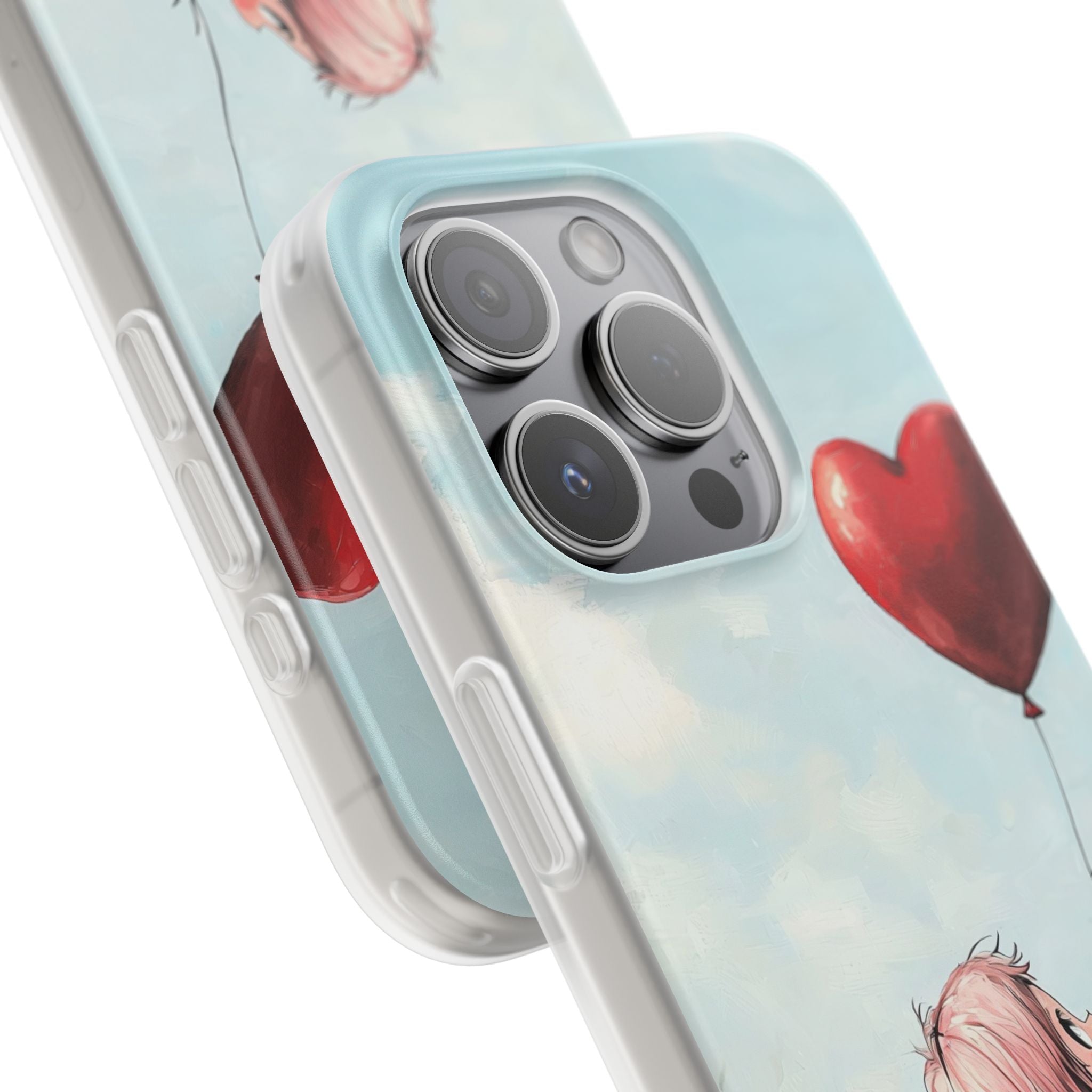 Heart Balloon Glow iPhone 15 Pro Case - Soft