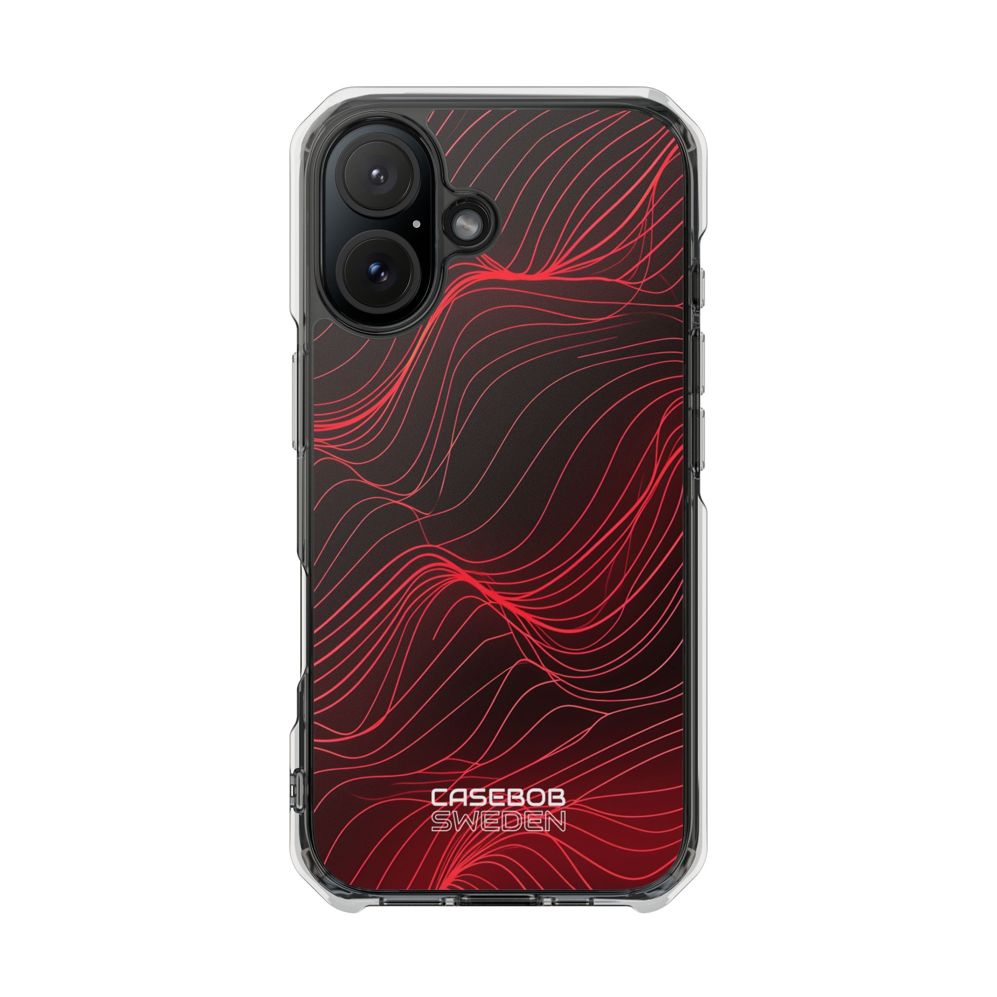 Crimson Waveform Flow iPhone 16 - Impact Clear+